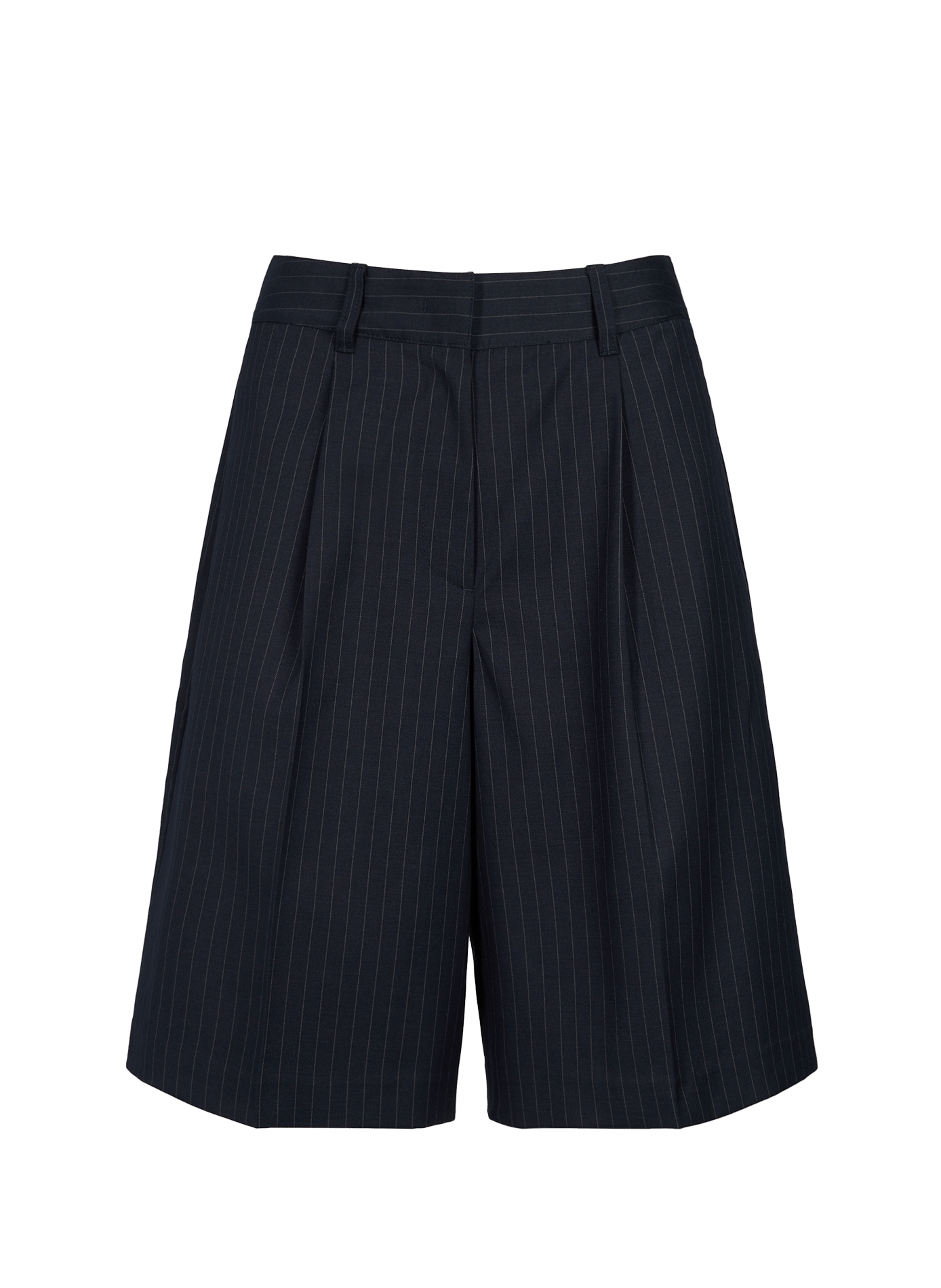Striped pleated Bermuda shorts DUNST Blue