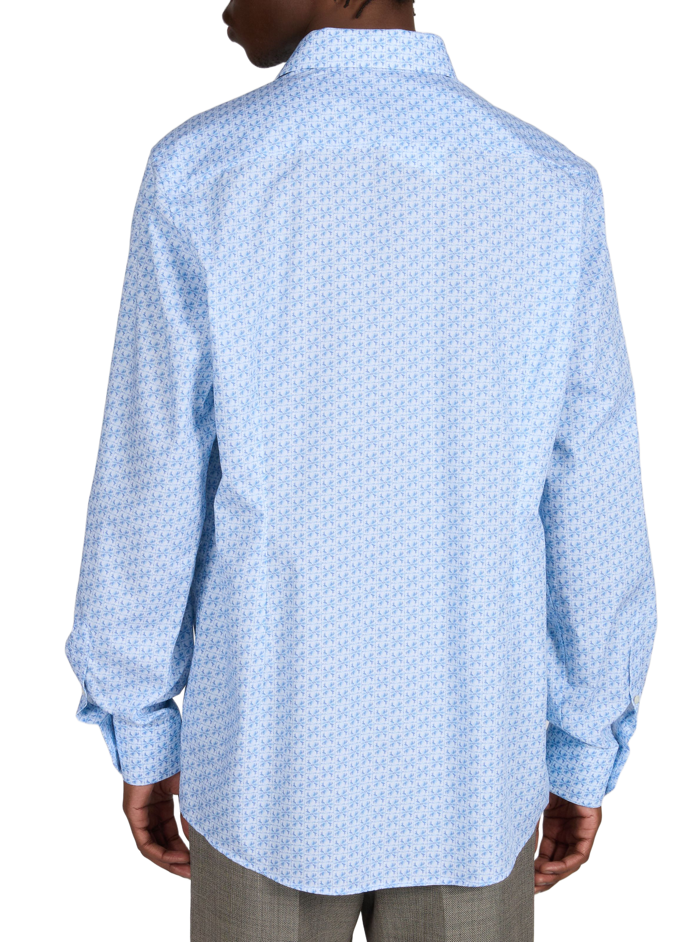 Printed straight cotton shirt ETON Blue