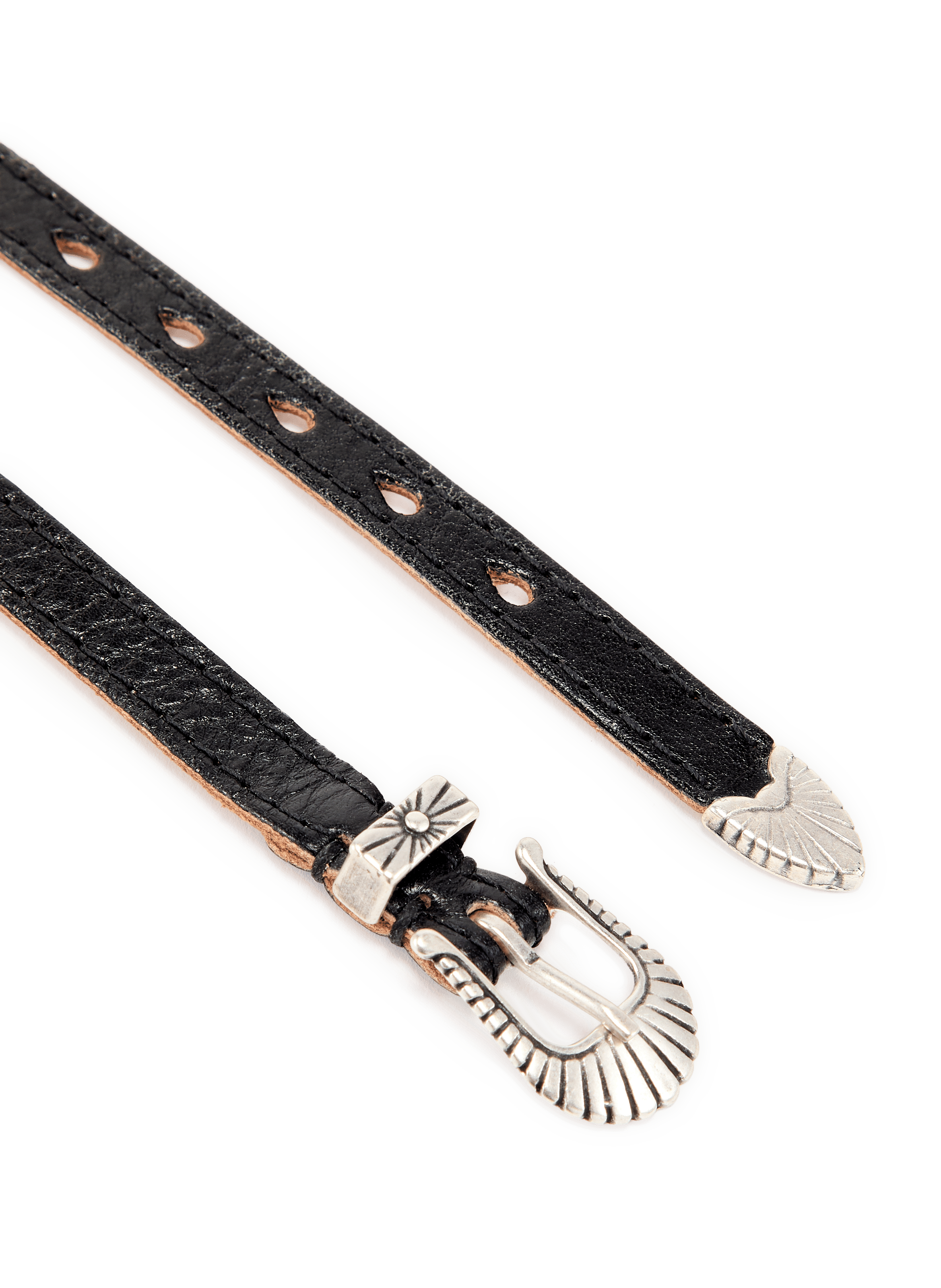 Bracelet et tour de cou forme ceinture en cuir OUR LEGACY Noir