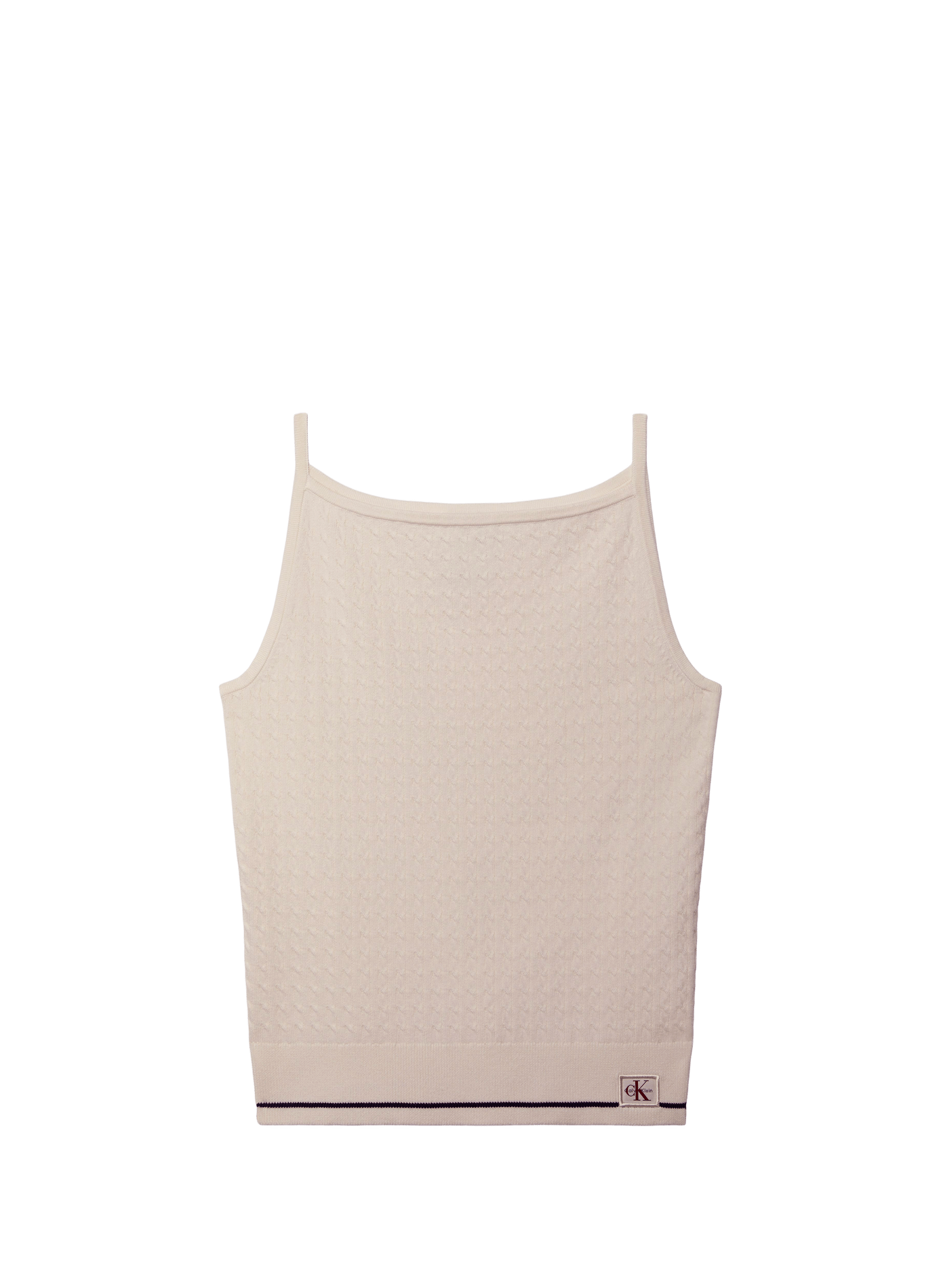 Top côtelé sans manches en coton mélangé CALVIN KLEIN Beige