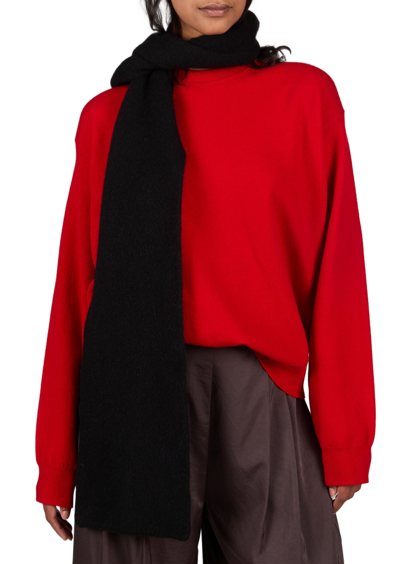 Echarpe en laine et angora MACKIE Noir