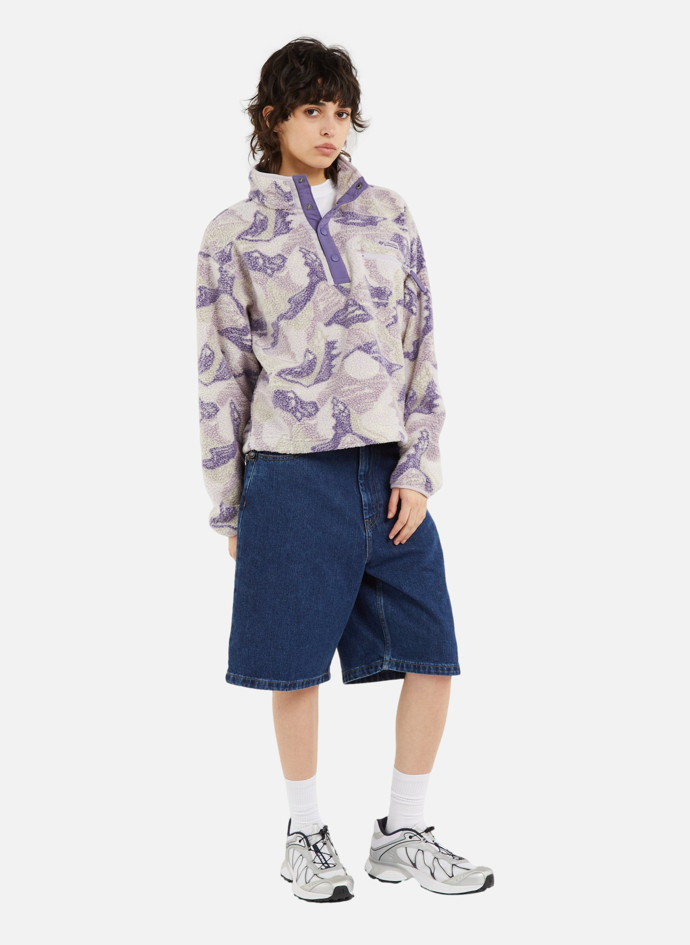 Polaire helvetia ii printed cropped half snap COLUMBIA Violet