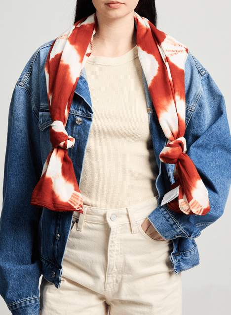 Printed stole AU PRINTEMPS PARIS Red