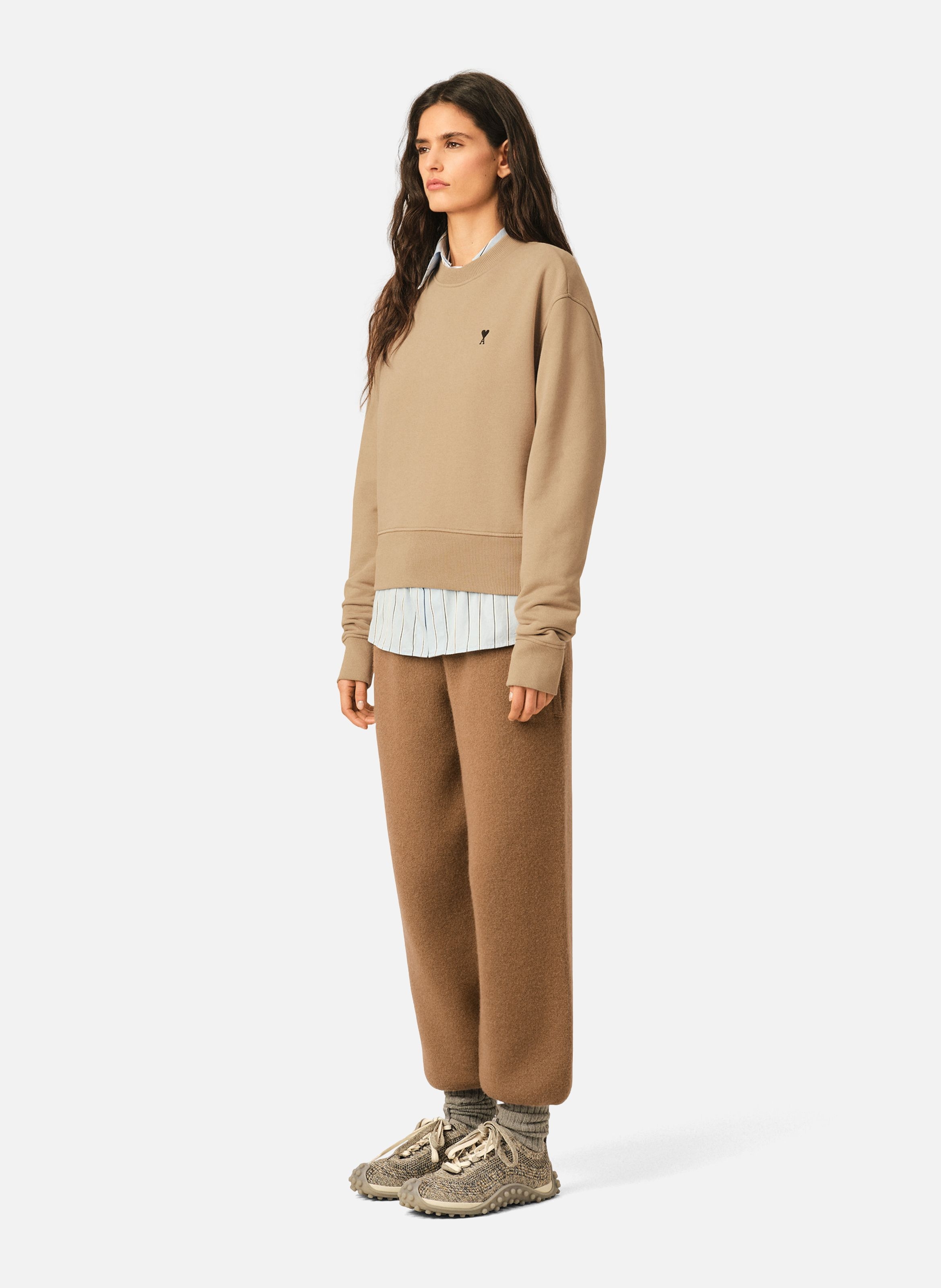 Sweatshirt en coton ami de coeur AMI PARIS Beige