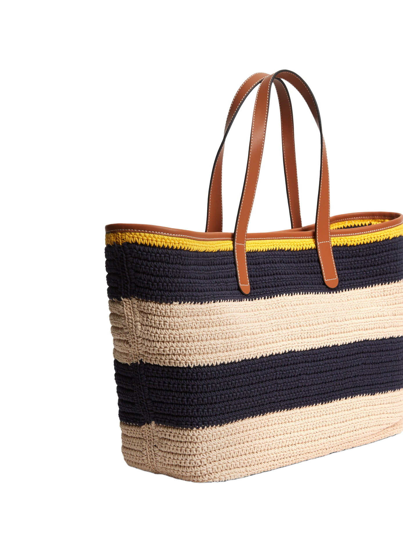 Striped tote bag with embroidered logo in cotton TOMMY HILFIGER Multicolour