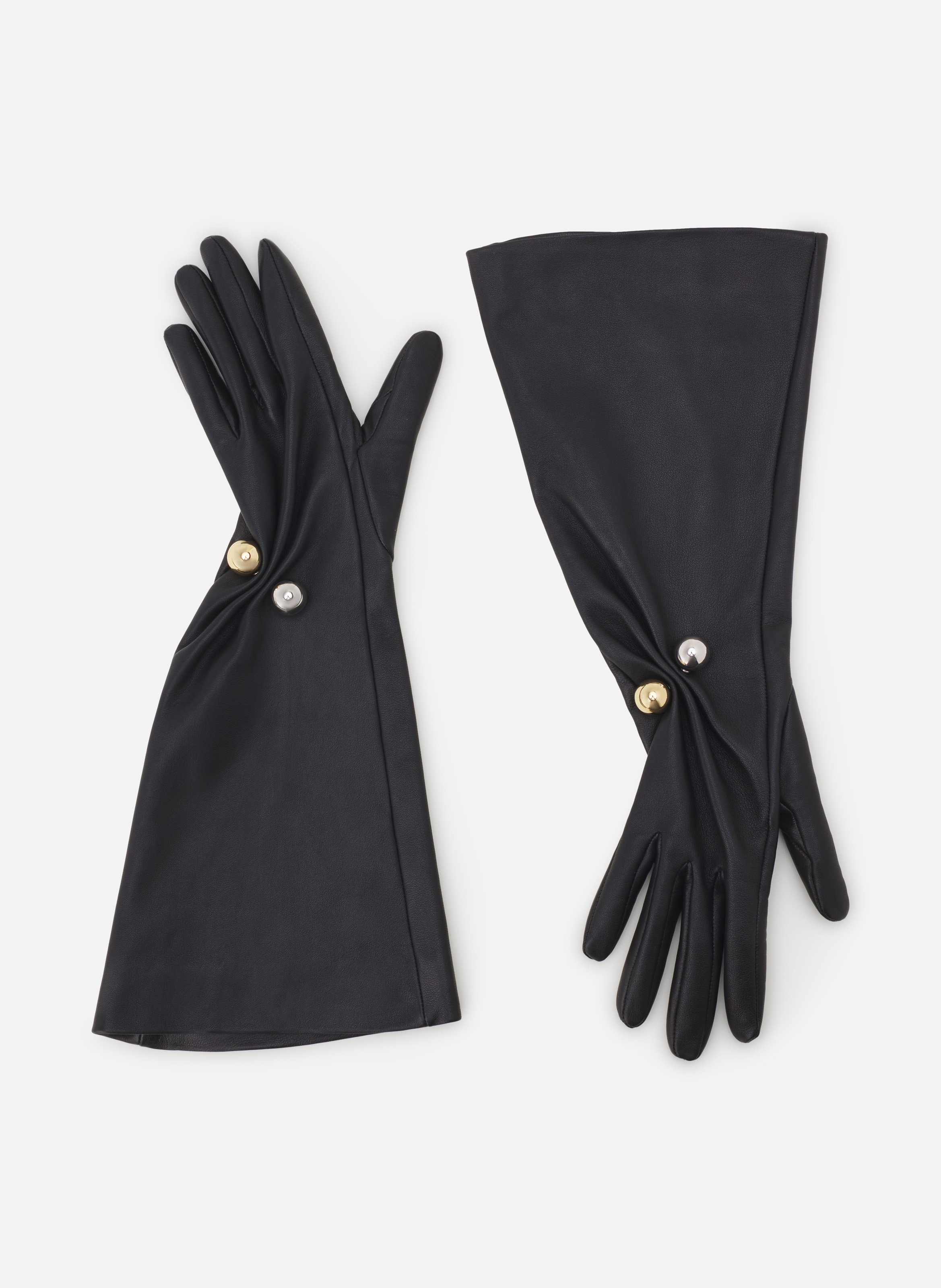 Gants ondine en cuir LANVIN Noir