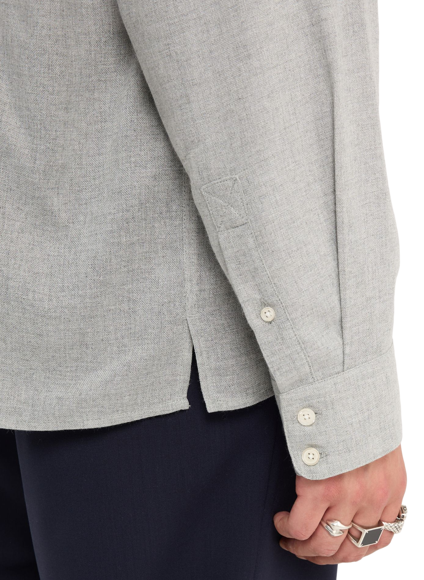 Solid button-down shirt SAISON 1865 Grey