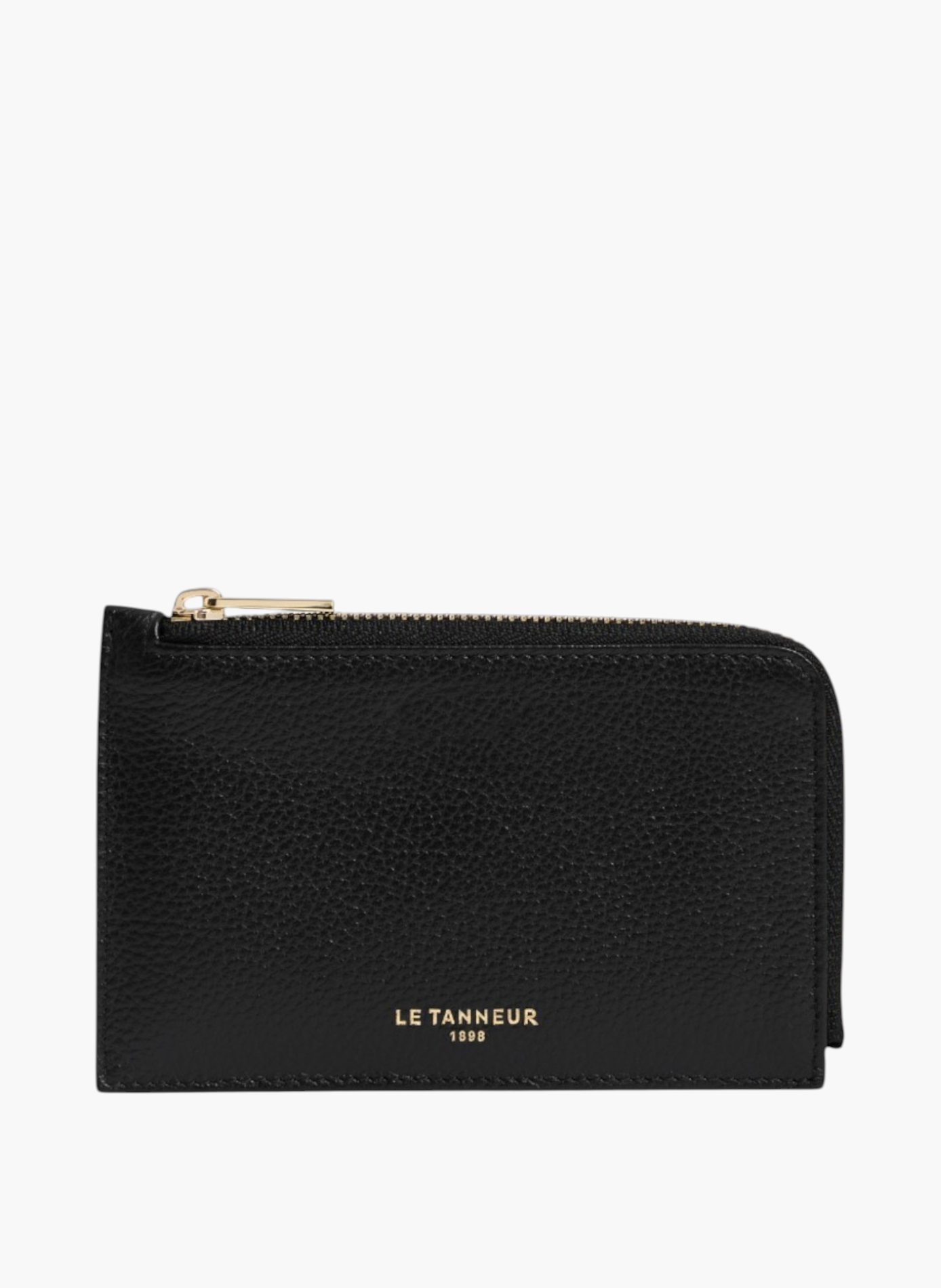 Porte cartes zippé albertine en cuir grainé LE TANNEUR Noir