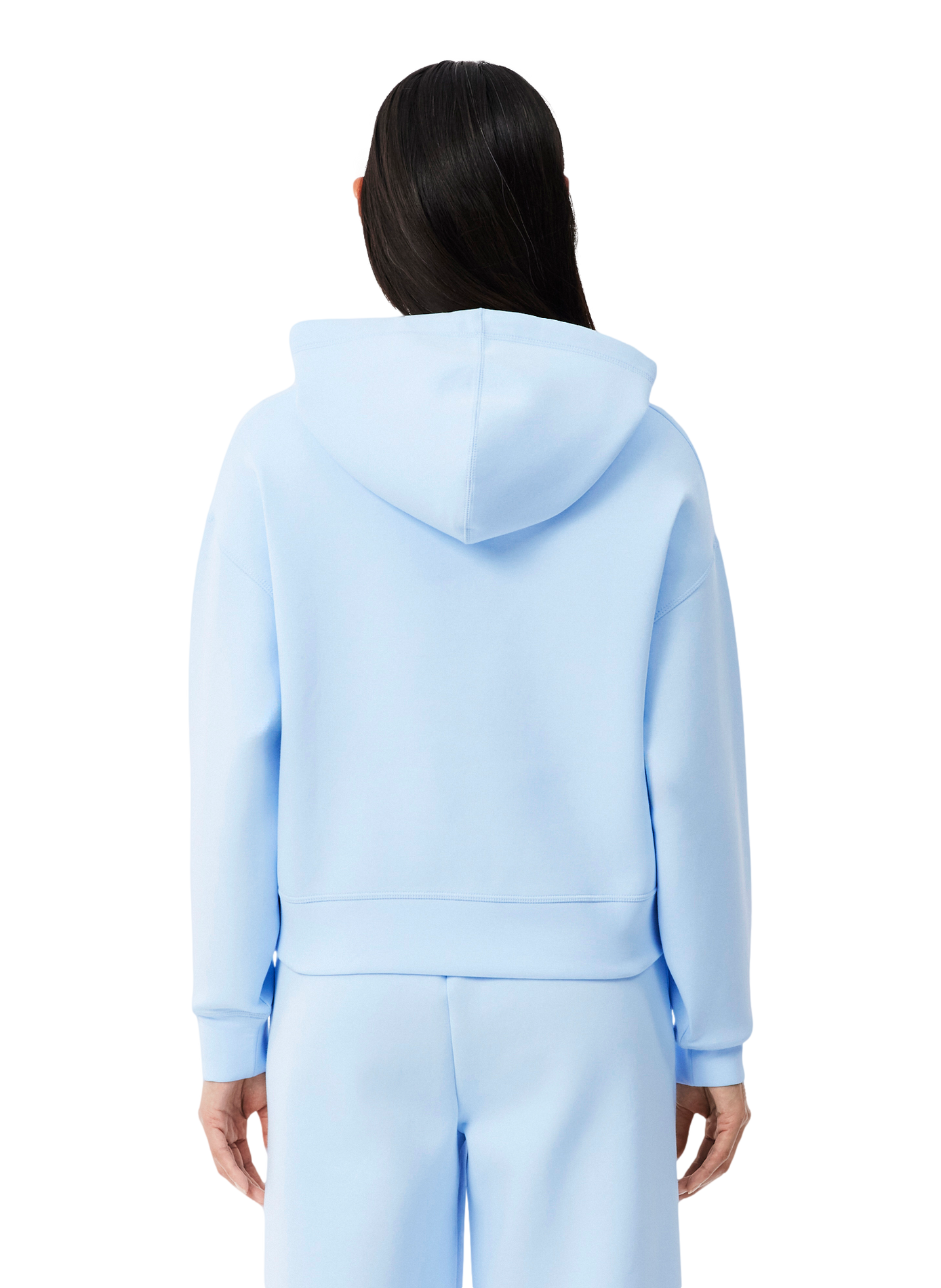Sweat à capuche oversize à logo brodé en coton mélangé LACOSTE Bleu