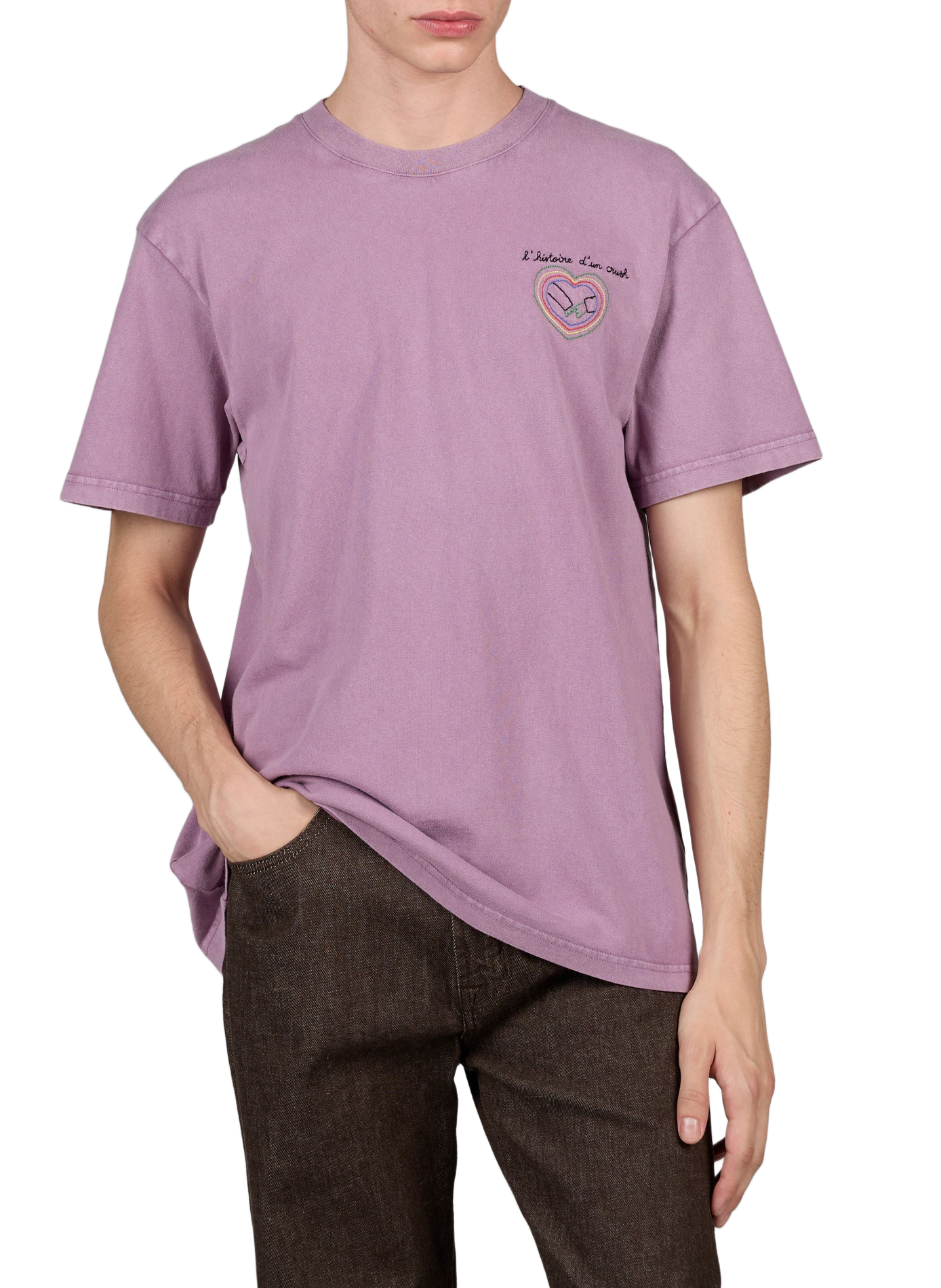 Tee-shirt à broderies en coton MAISON LABICHE Violet