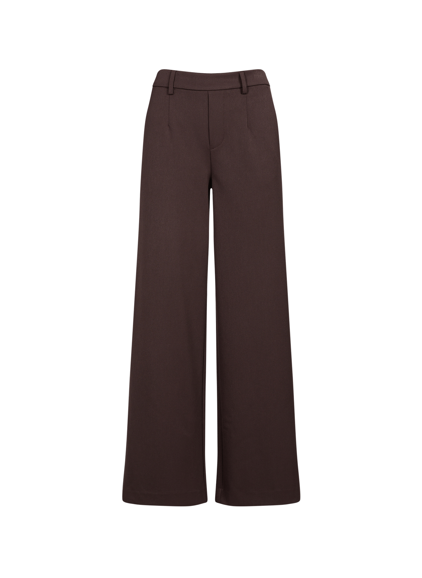 Pantalon large OBJLISA à taille élastiquée OBJECT Marron