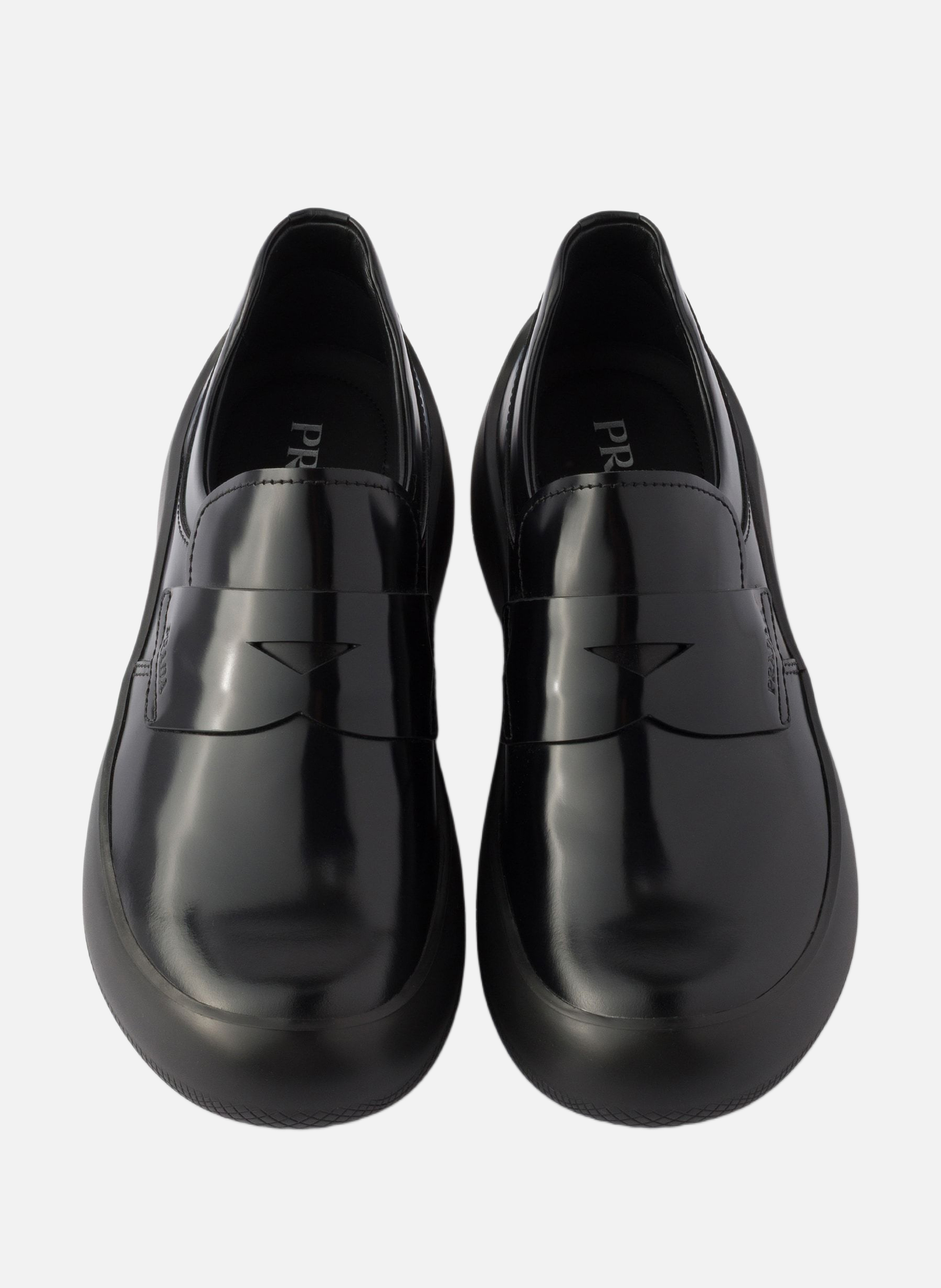 Mocassins en cuir brossé PRADA Noir