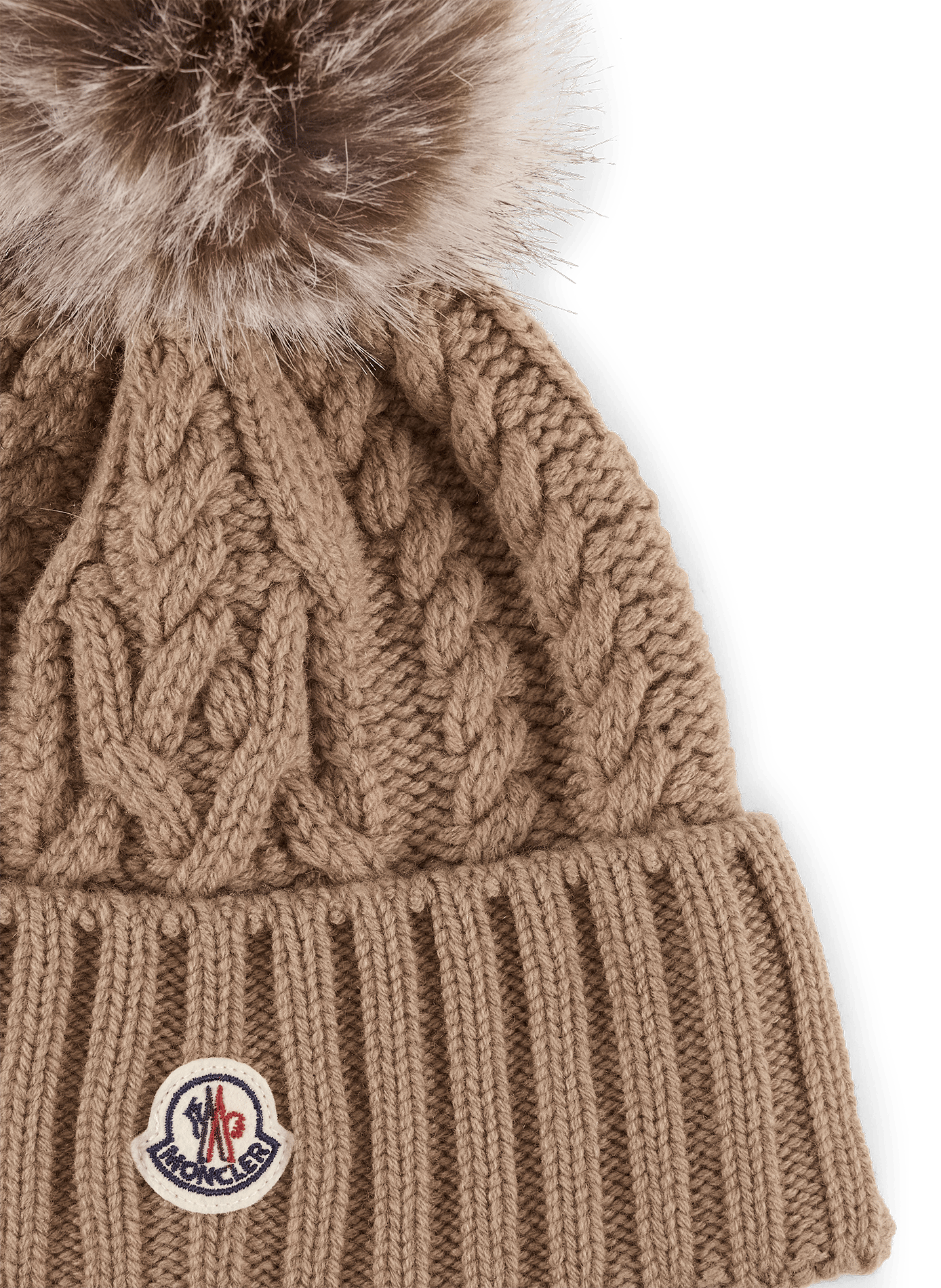 Bonnet en laine et cachemire mélangés | Beige MONCLER Femme