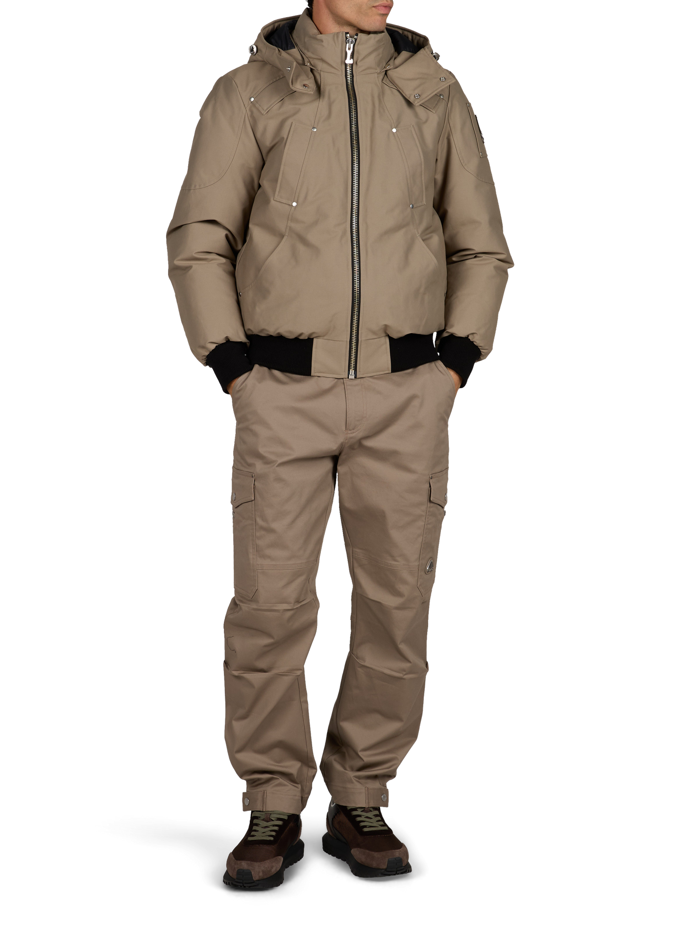 Blouson droit à capuche Original Ballistic en coton mélangé MOOSE KNUCKLES Marron