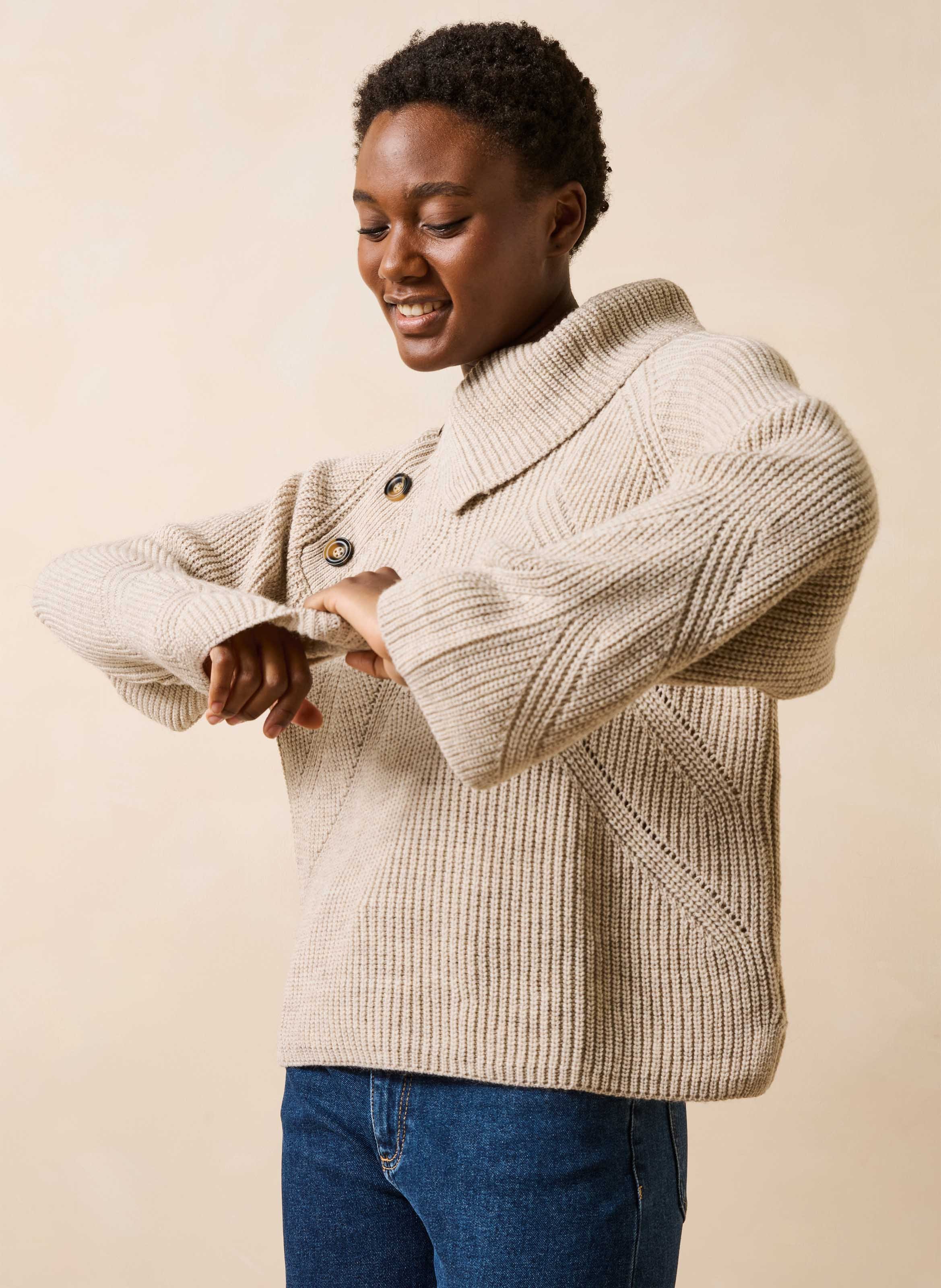 Oversized trui van een wolmix LA FEE MARABOUTEE Beige