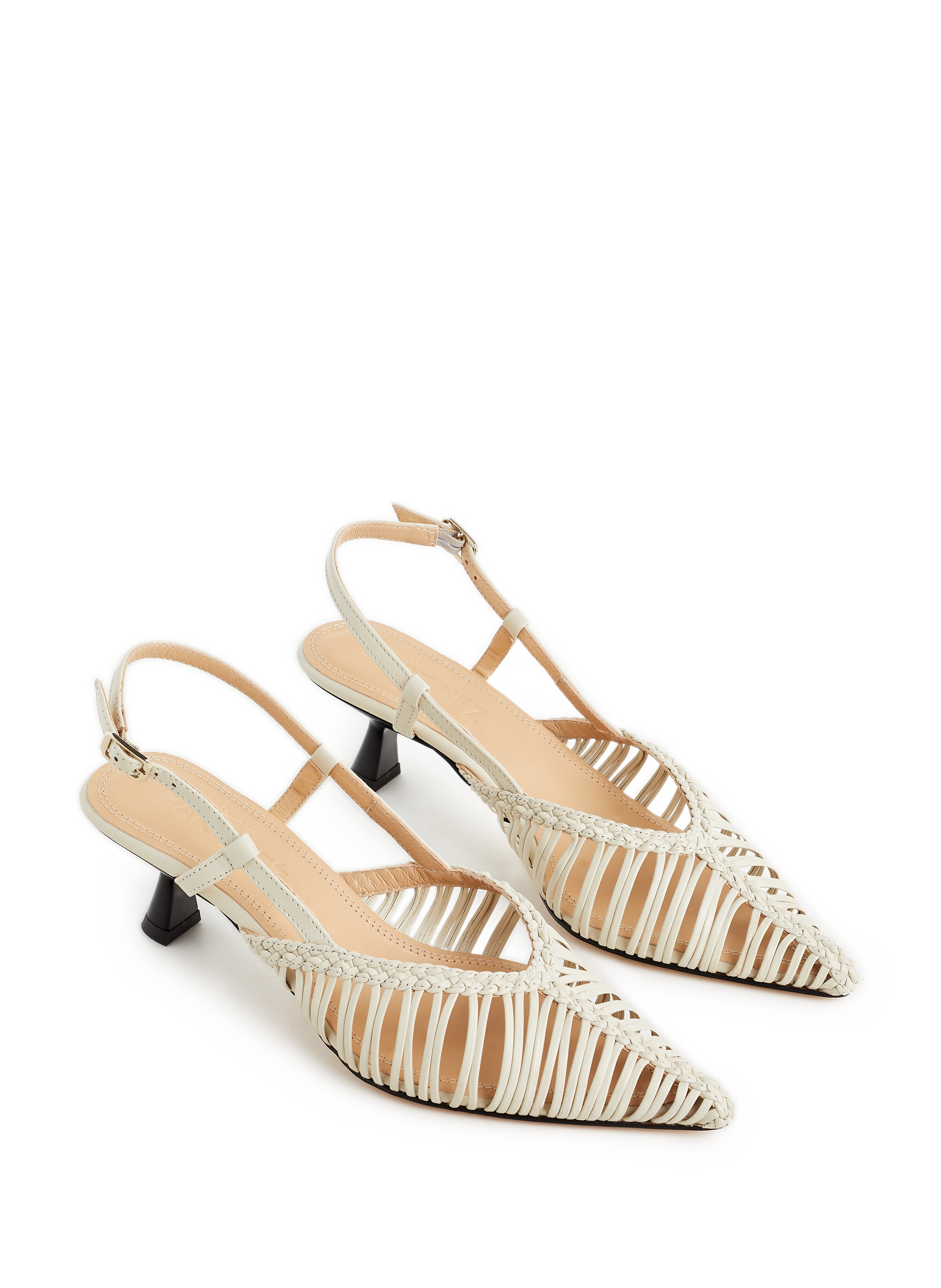 Slingback Acacias en cuir SOULIERS MARTINEZ Blanc