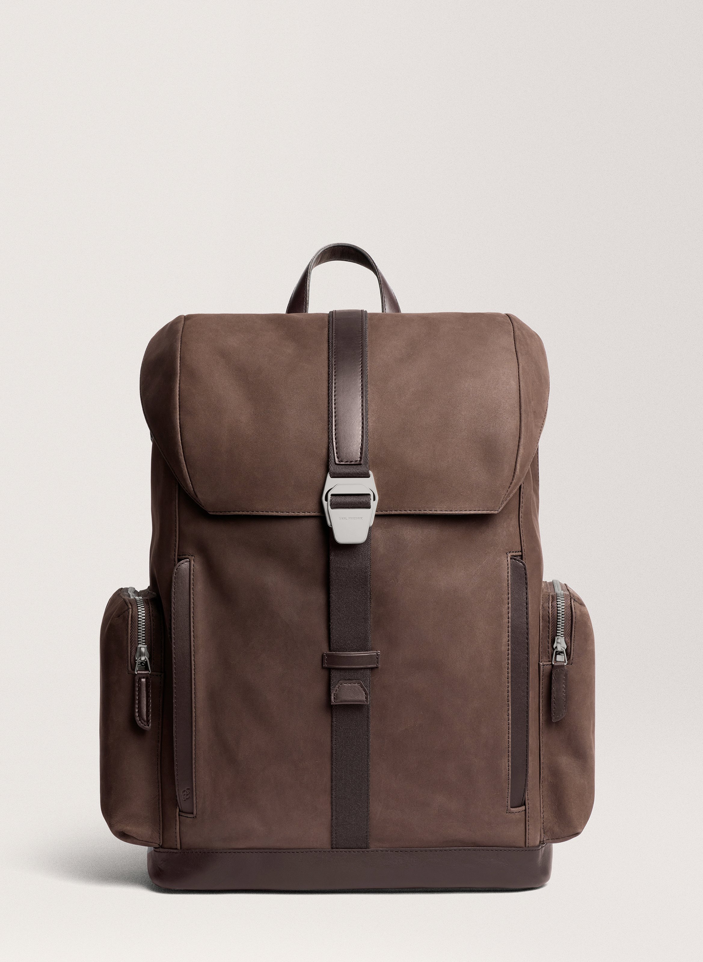 Sac à dos 'Traverse' en cuir nubuck CARL FRIEDRIK Marron