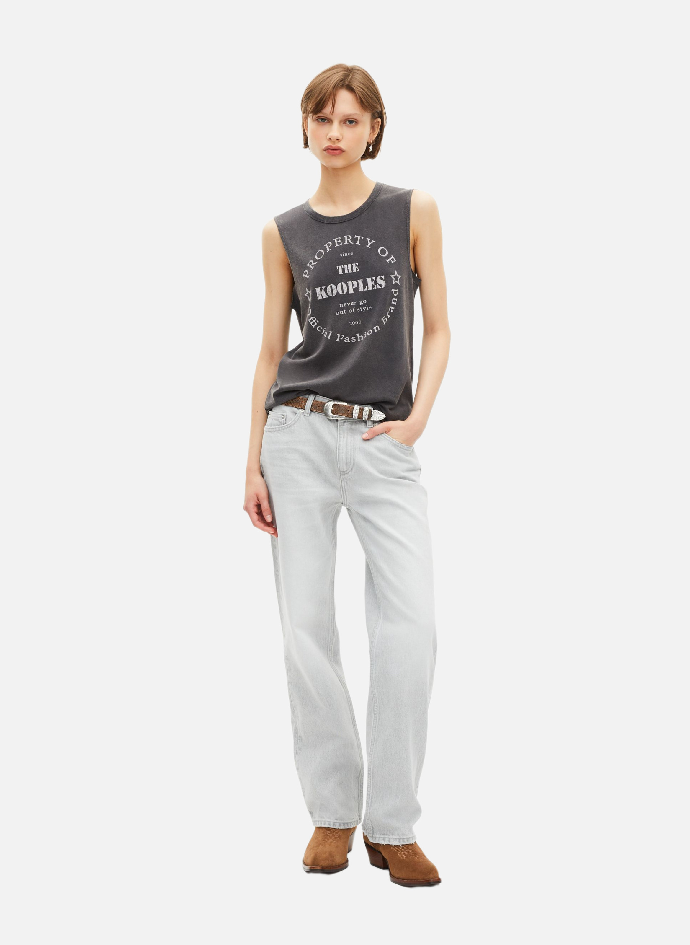 Débardeur avec sérigraphie THE KOOPLES Noir