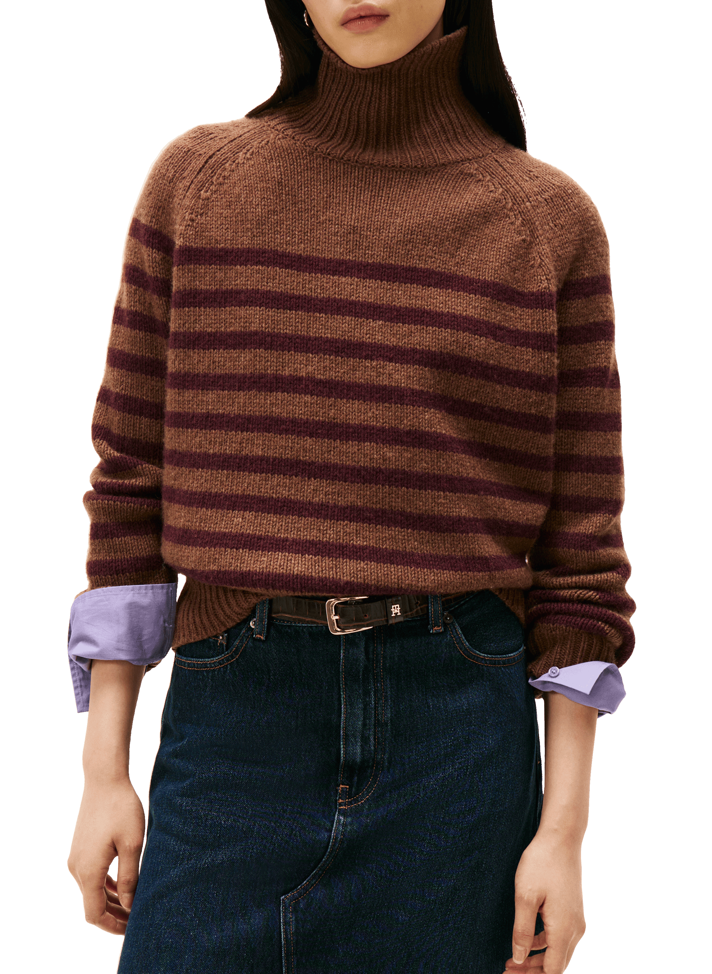 TOMMY HILFIGER Wool and cashmere turtleneck sweater Multicolour