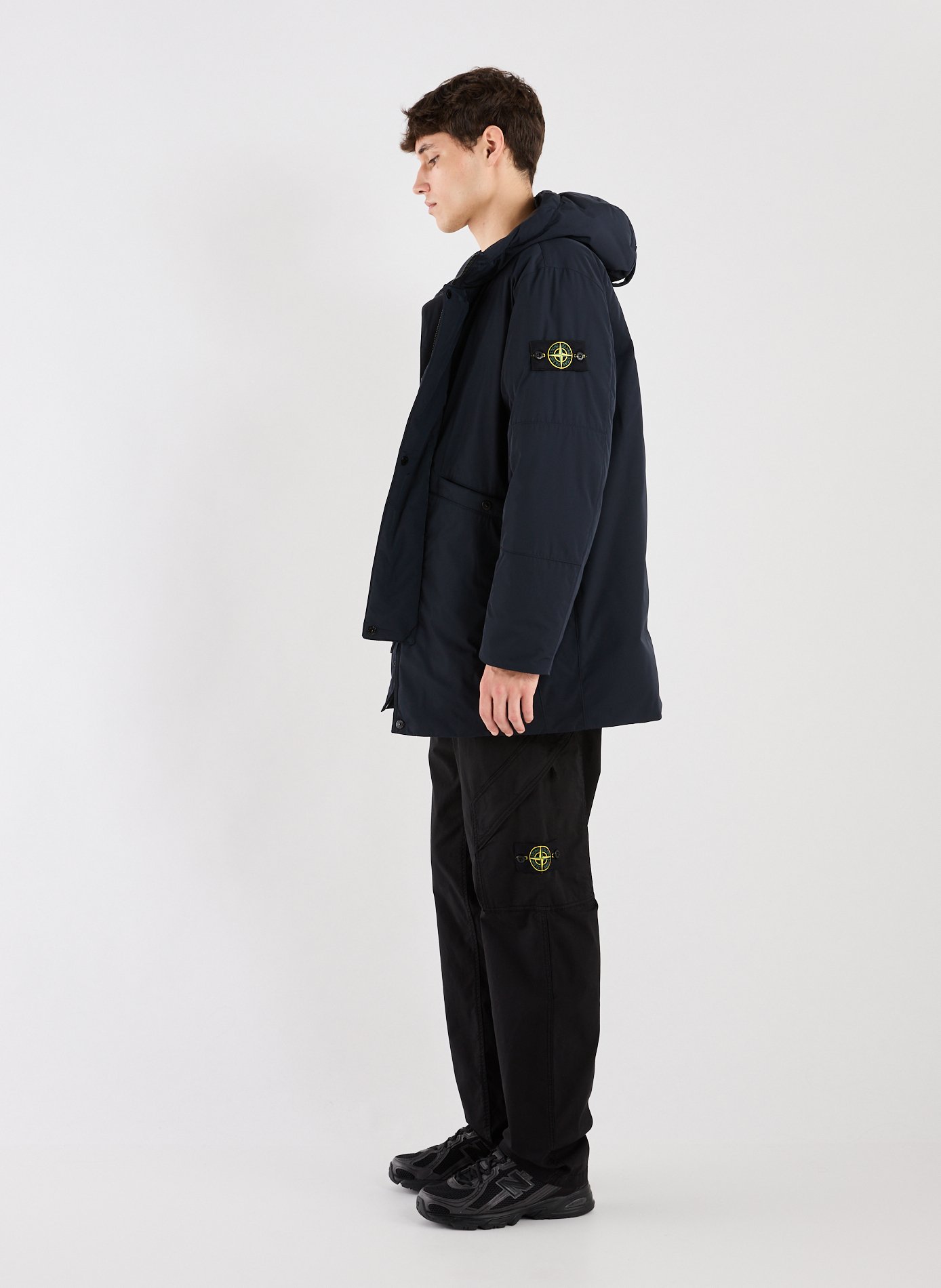 Hooded coat  STONE ISLAND Blue
