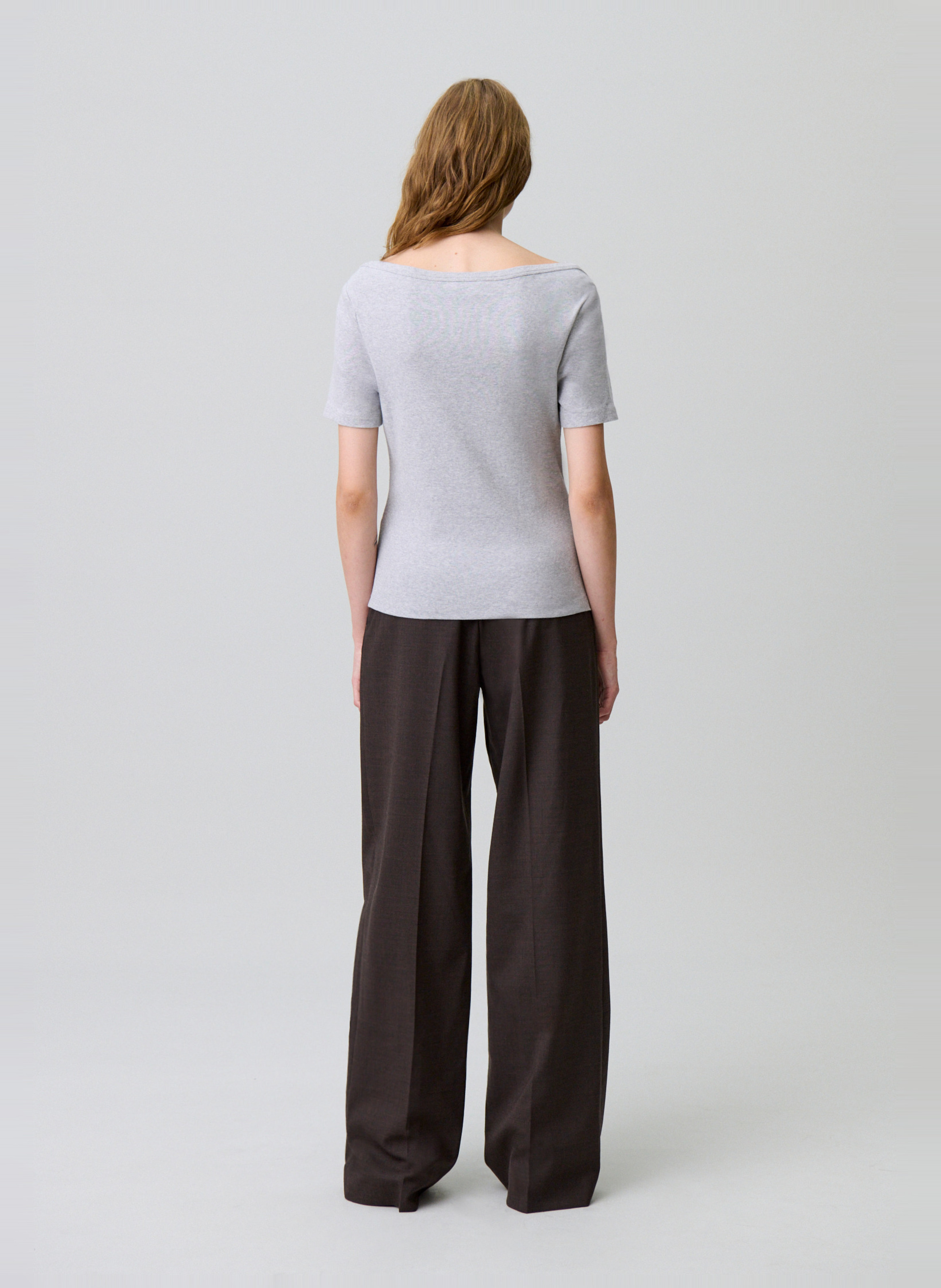 Tee-shirt moulant col bateau tamea CLAUDIE PIERLOT Gris