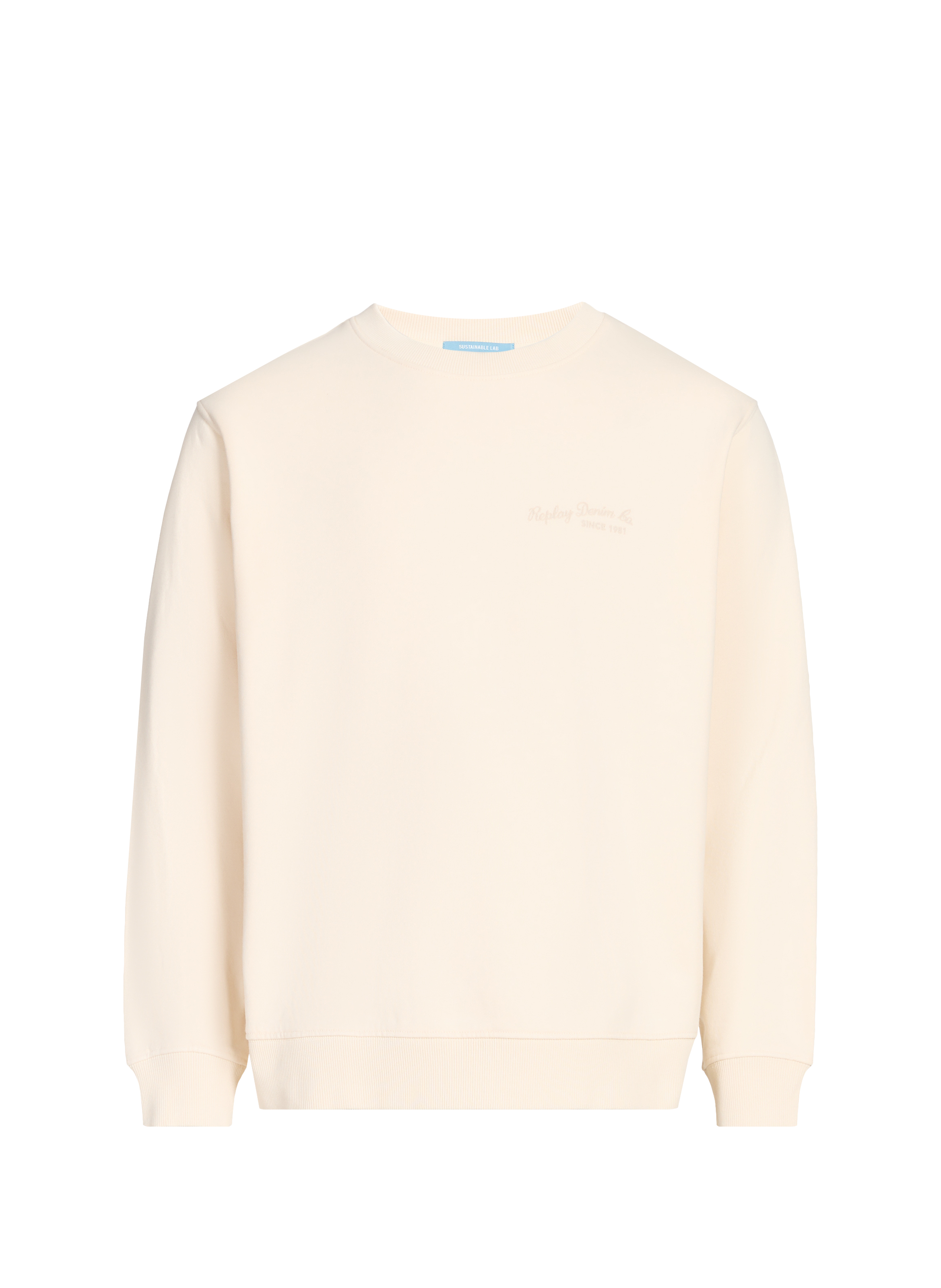 Sweat brodé en coton REPLAY Blanc