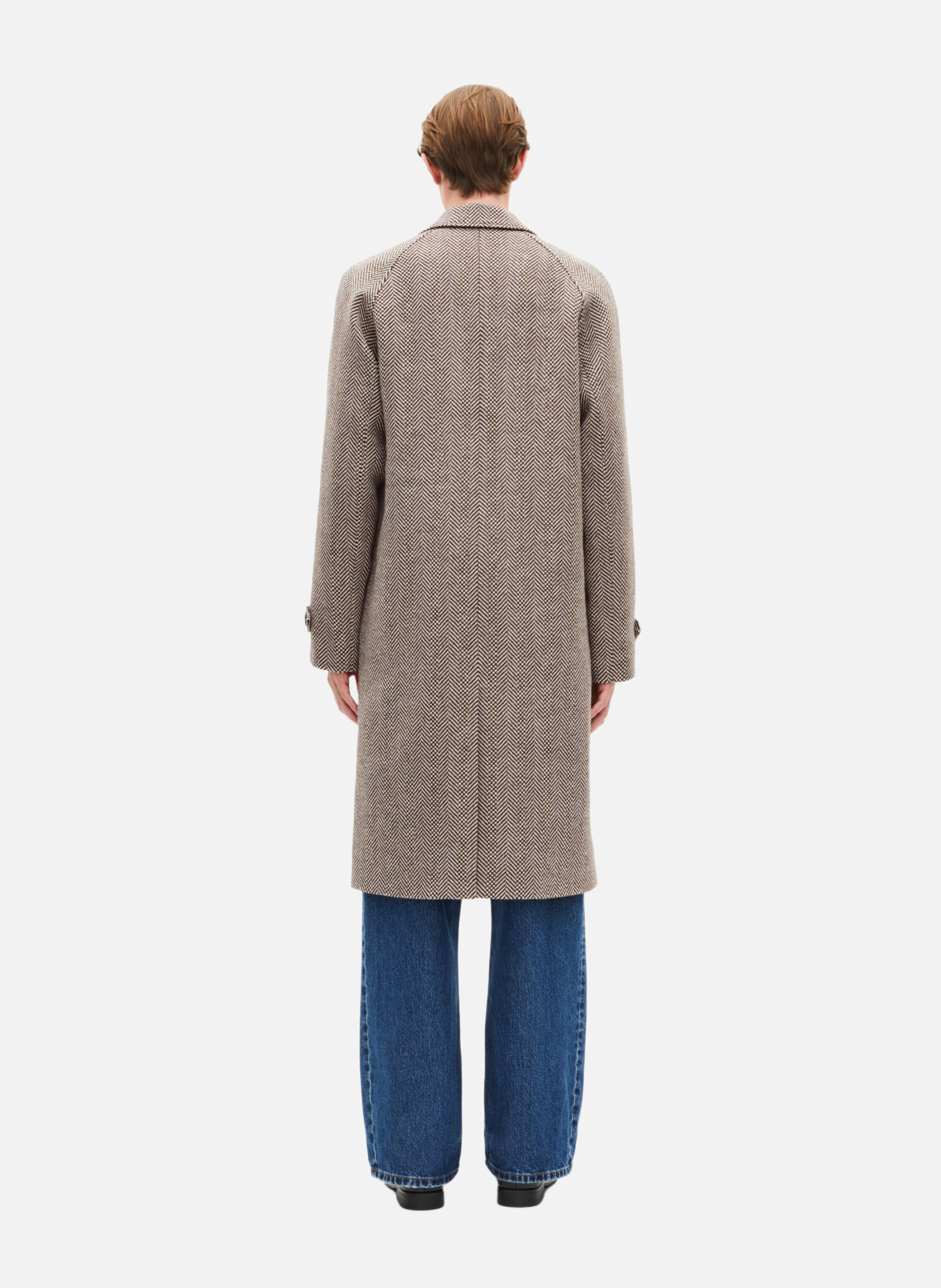 Manteau long à chevrons THE KOOPLES Marron