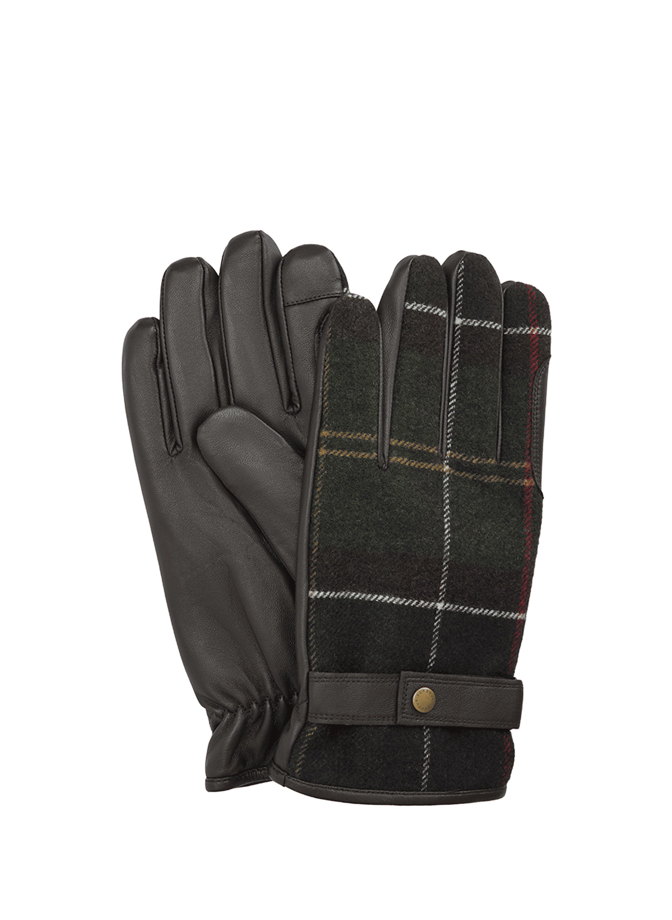 BARBOUR Gants imprimé tartan en cuir et laine mélangée Multicolore