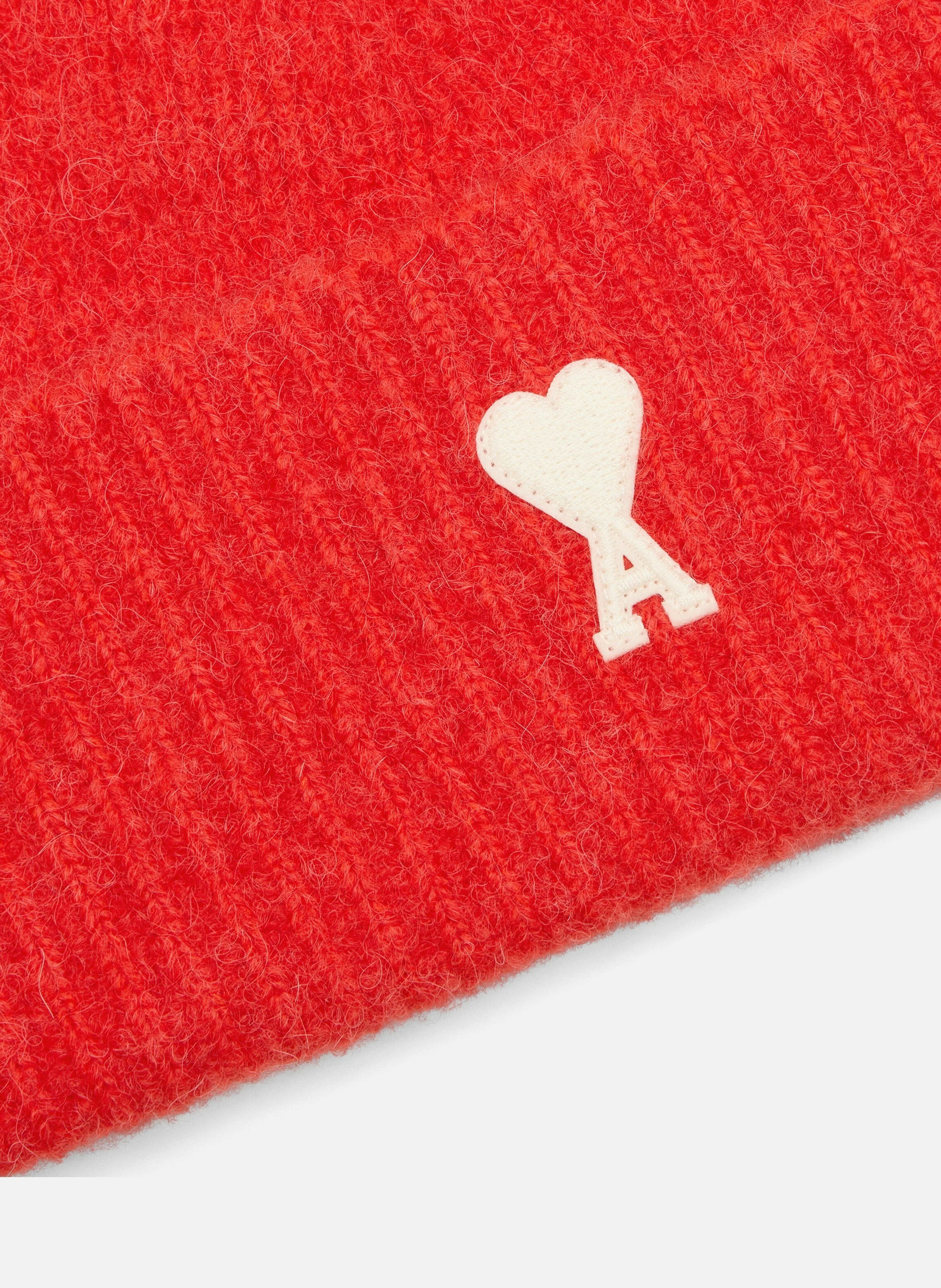 Bonnet ami de coeur en alpaga unisexe AMI PARIS Rouge