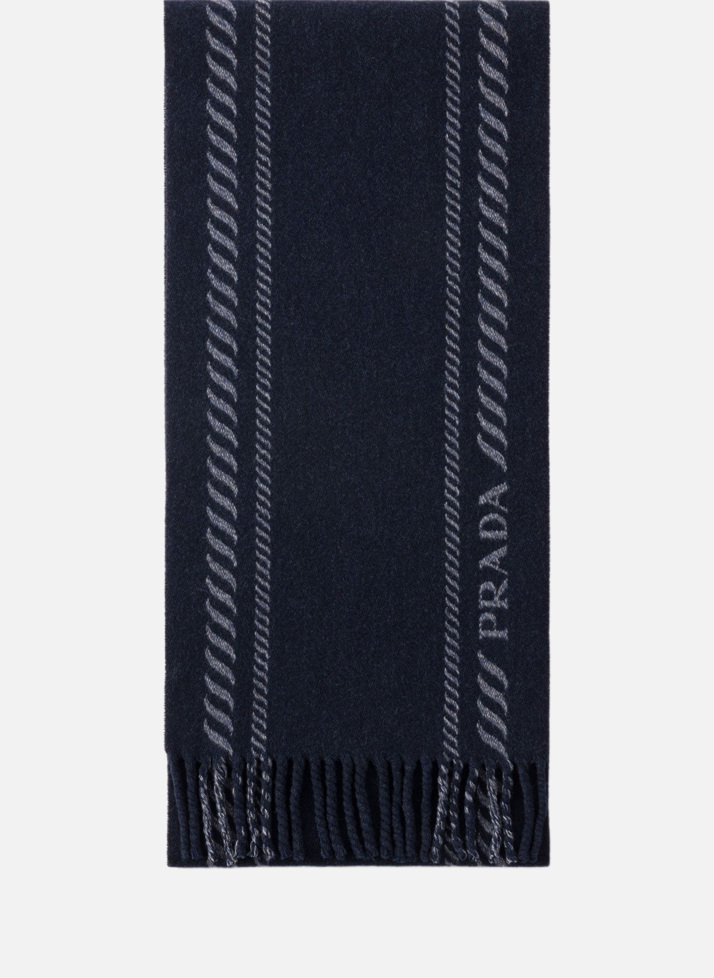 PRADA Écharpe en laine et cachemire Bleu