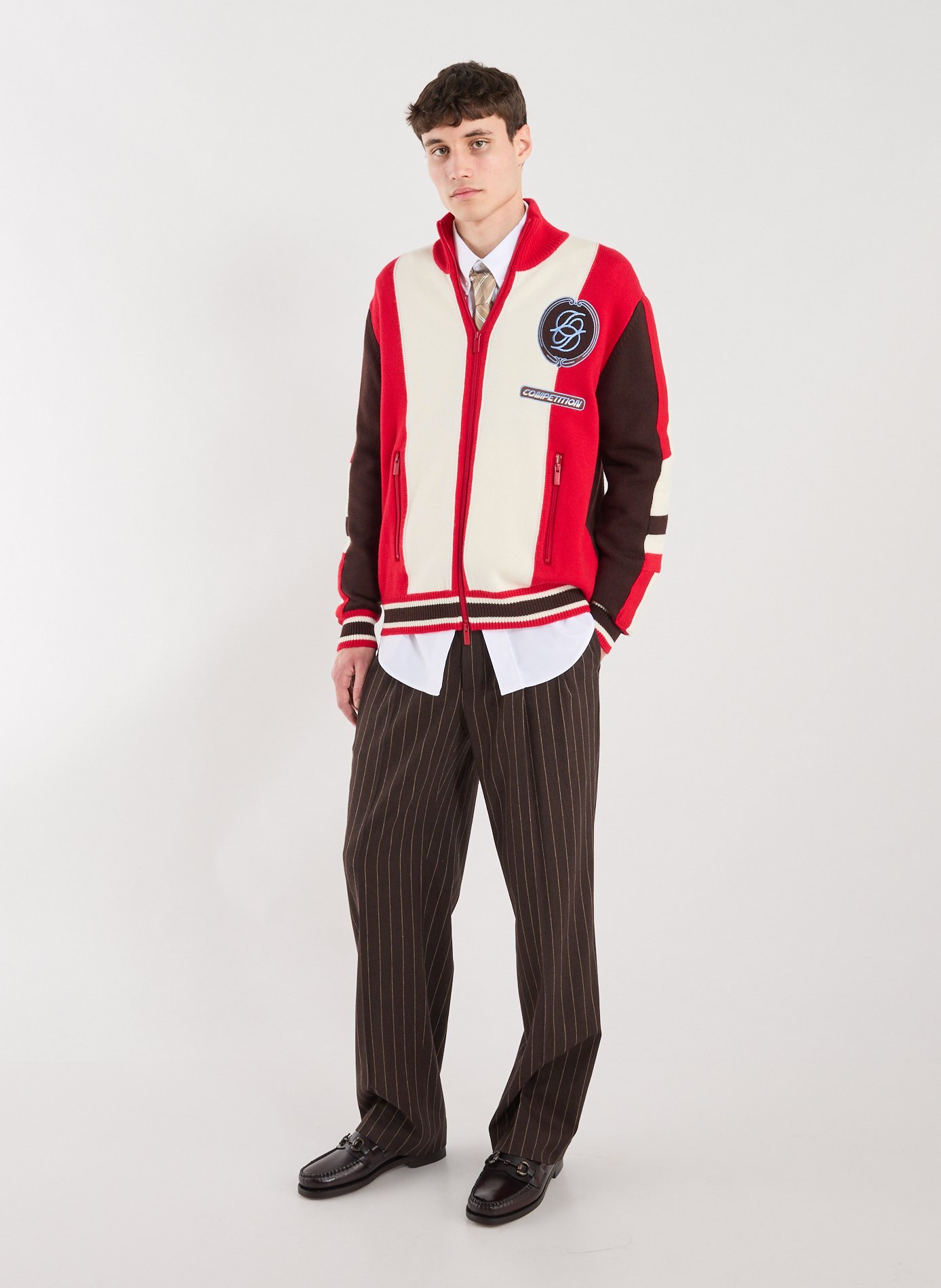 Pinstriped wool blend trousers DROLE DE MONSIEUR Brown