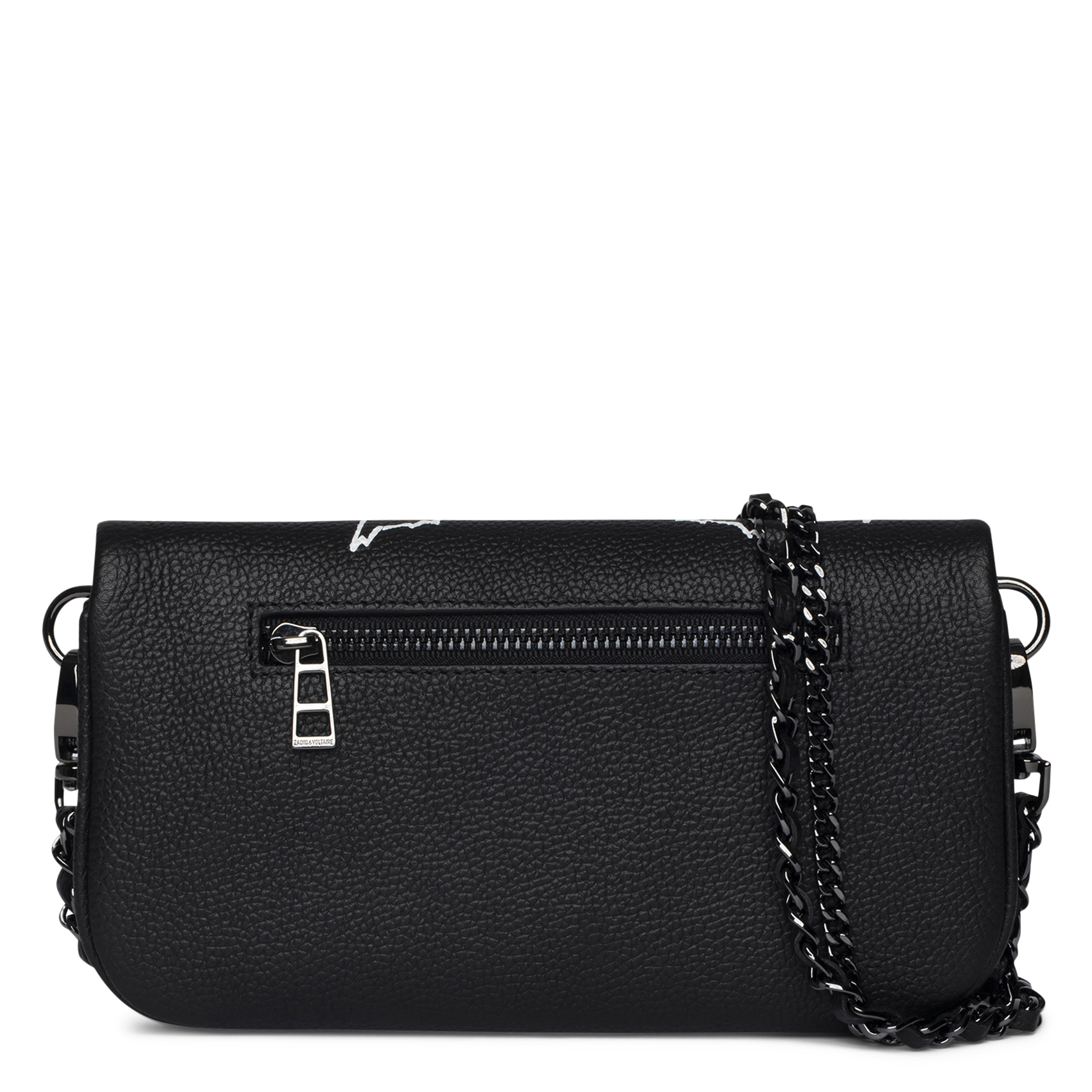 Pochette en cuir grainé rock nano ZADIG&VOLTAIRE Noir