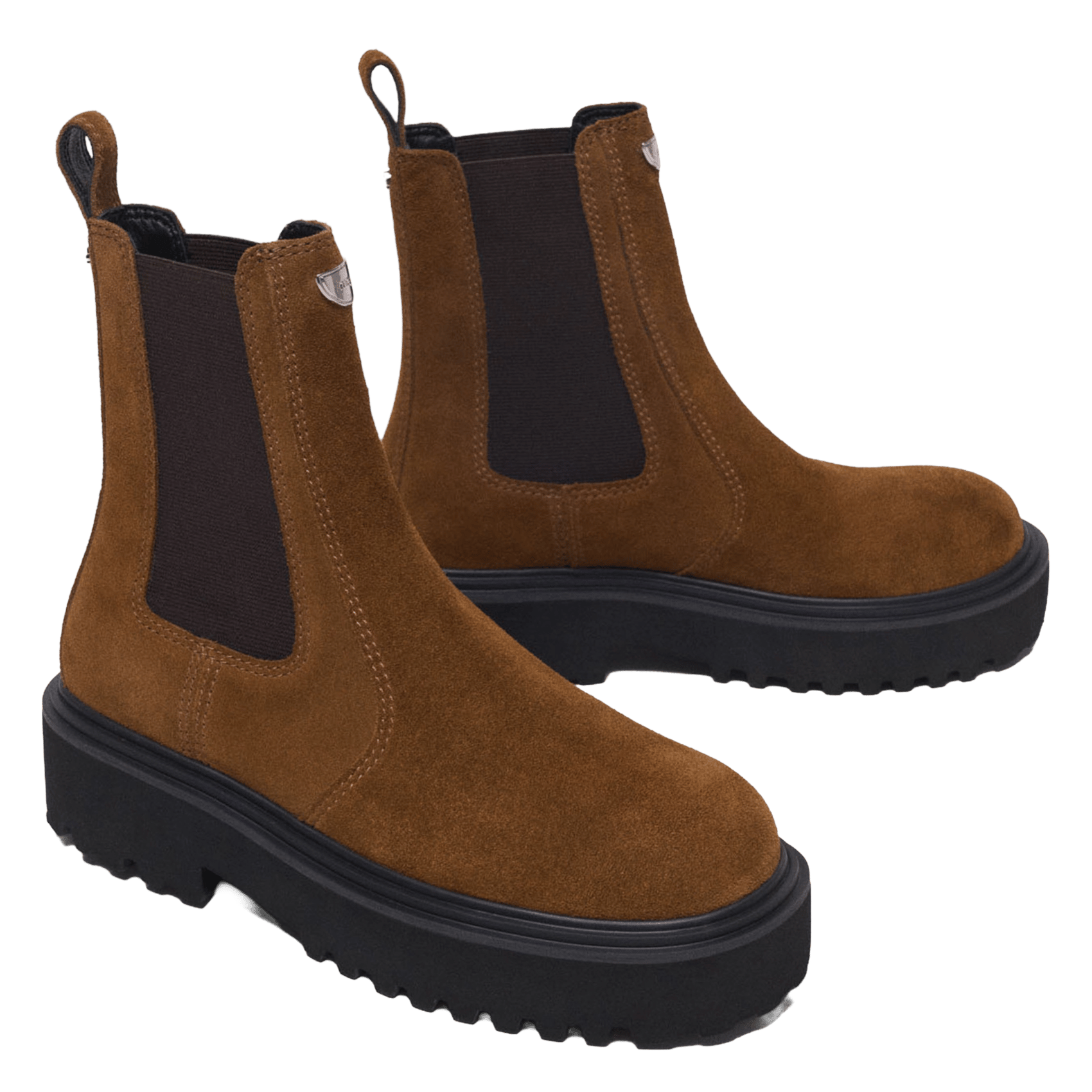 Bottines chelsea en cuir suédé MAJE Marron