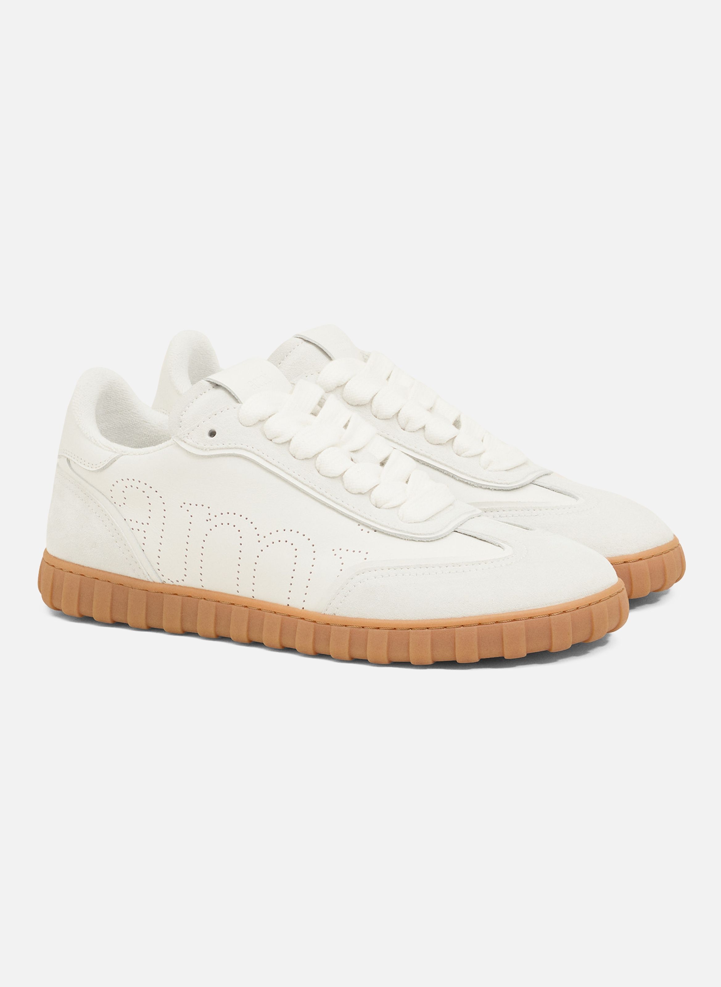Sneakers step unisexes en cuir de vachette AMI PARIS Blanc