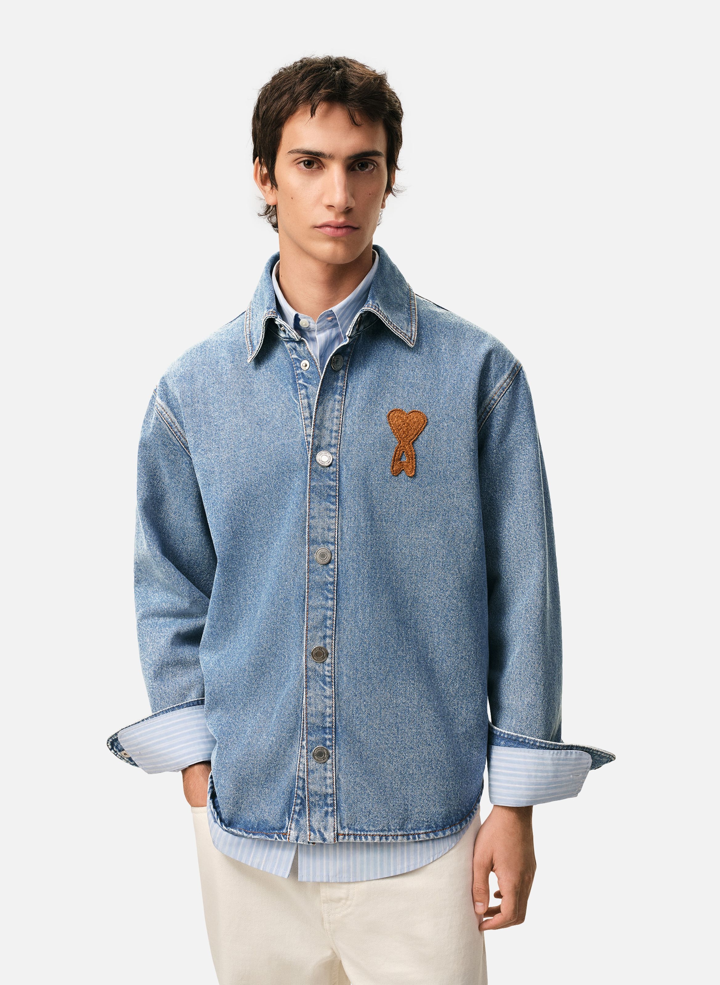 Surchemise ami de coeur en crochet unisexe en coton AMI PARIS Bleu