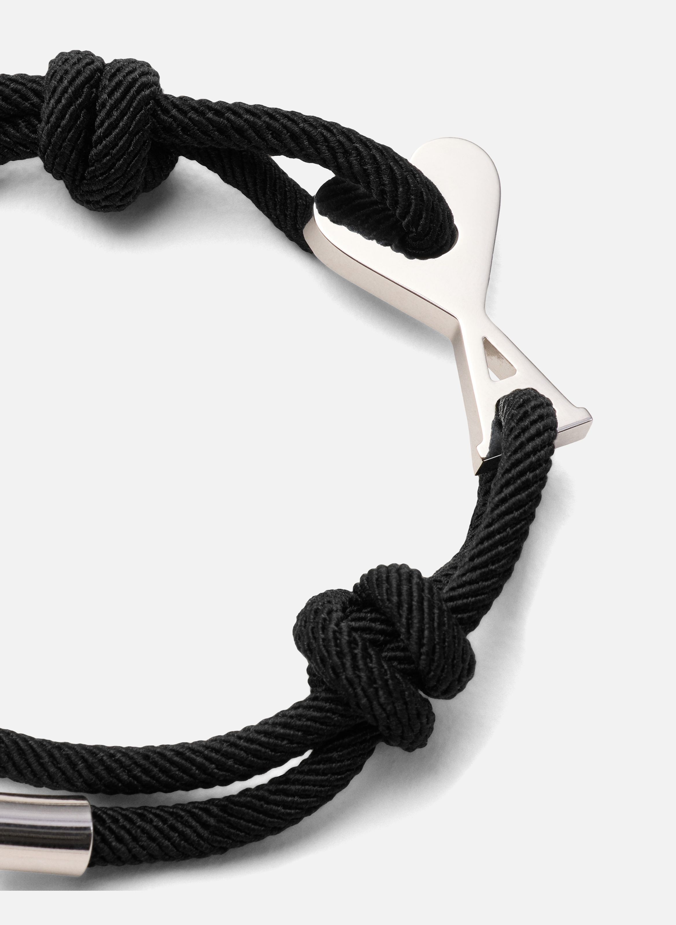 Bracelet cordon ami de coeur argenté unisexe en laiton AMI PARIS Gris