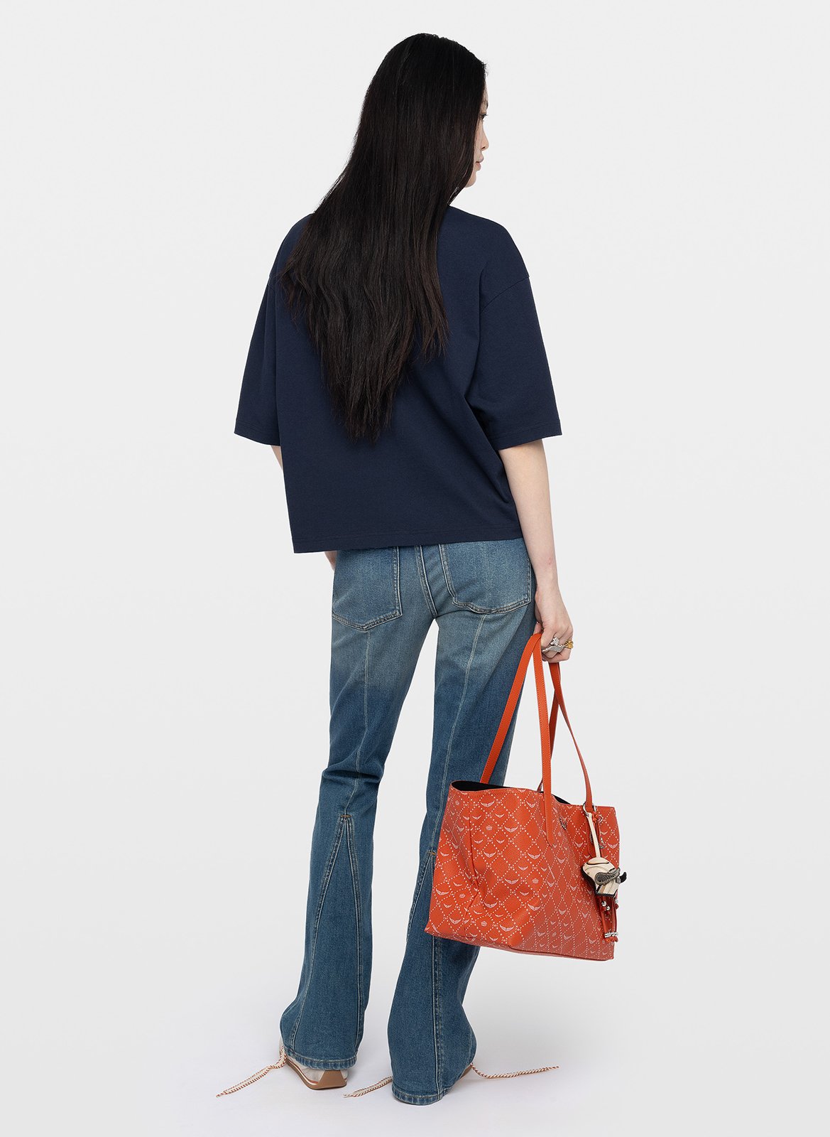 Tee-shirt droit en coton sérigraphié taida ZADIG&VOLTAIRE Bleu