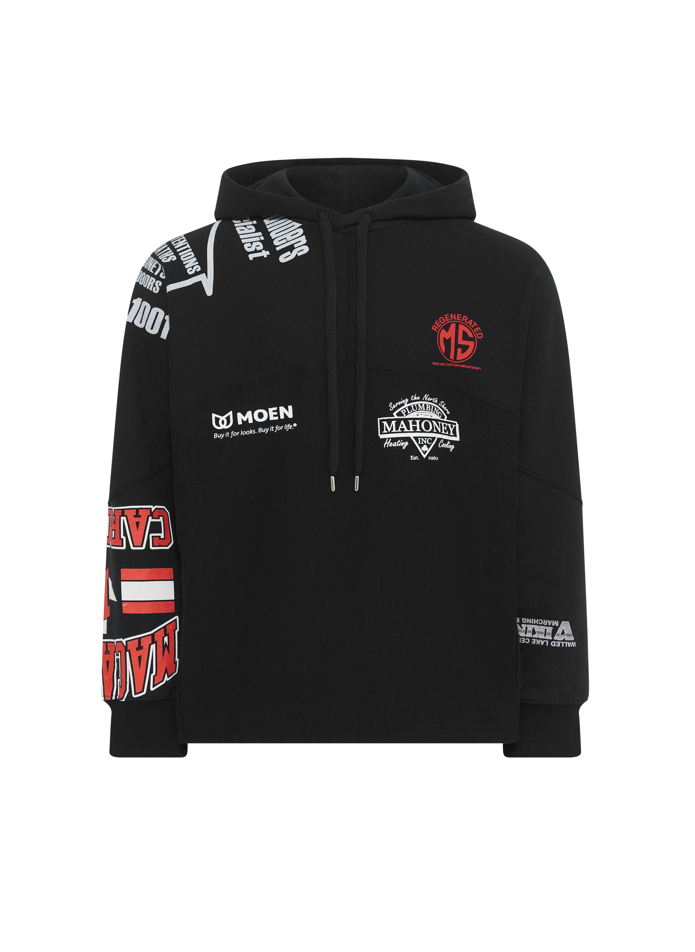 Hoodie graphique en jersey regenerated unisexe MARINE SERRE Noir