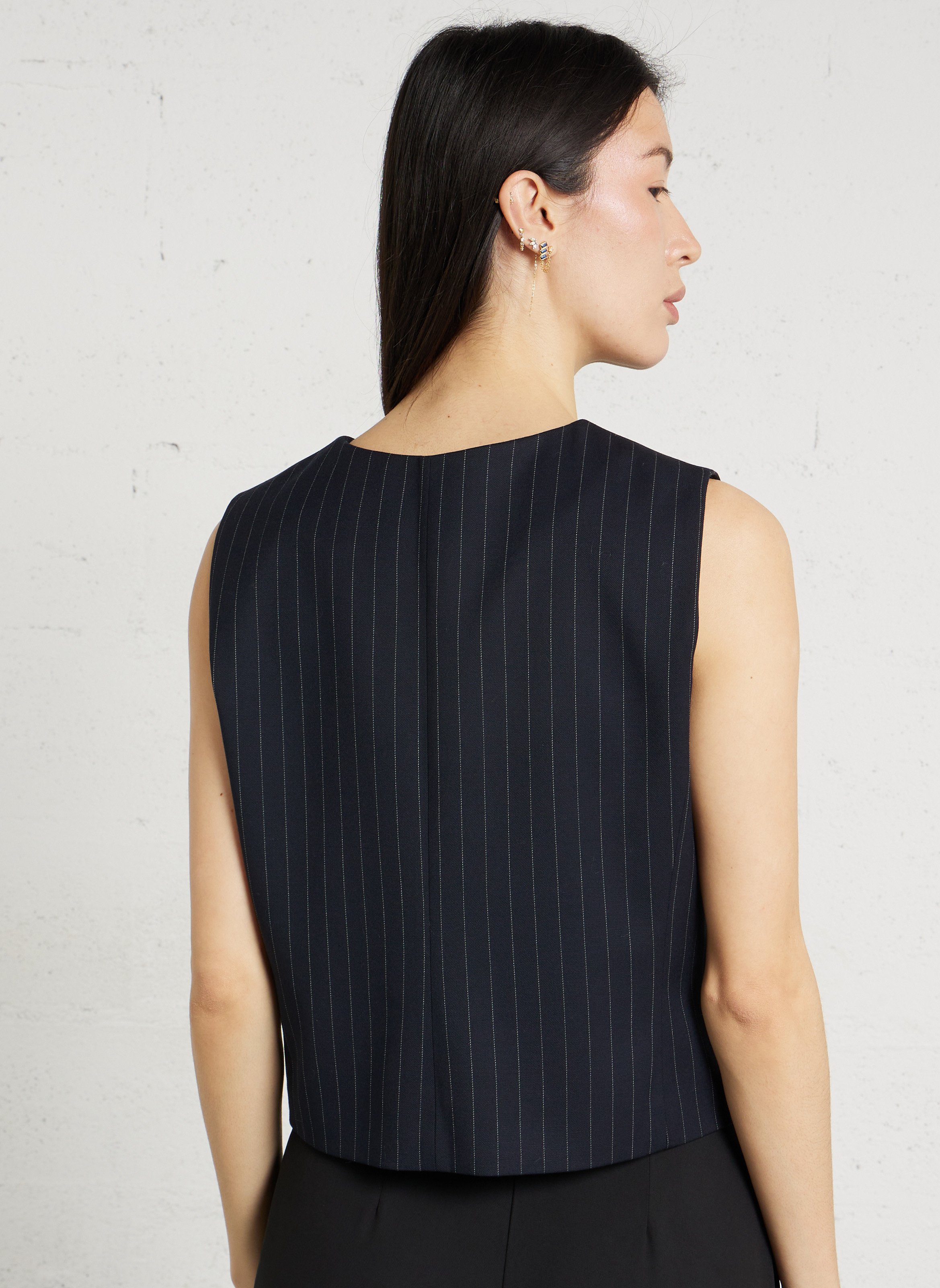 Veste col rond rayé cliff MAISON 123 Bleu