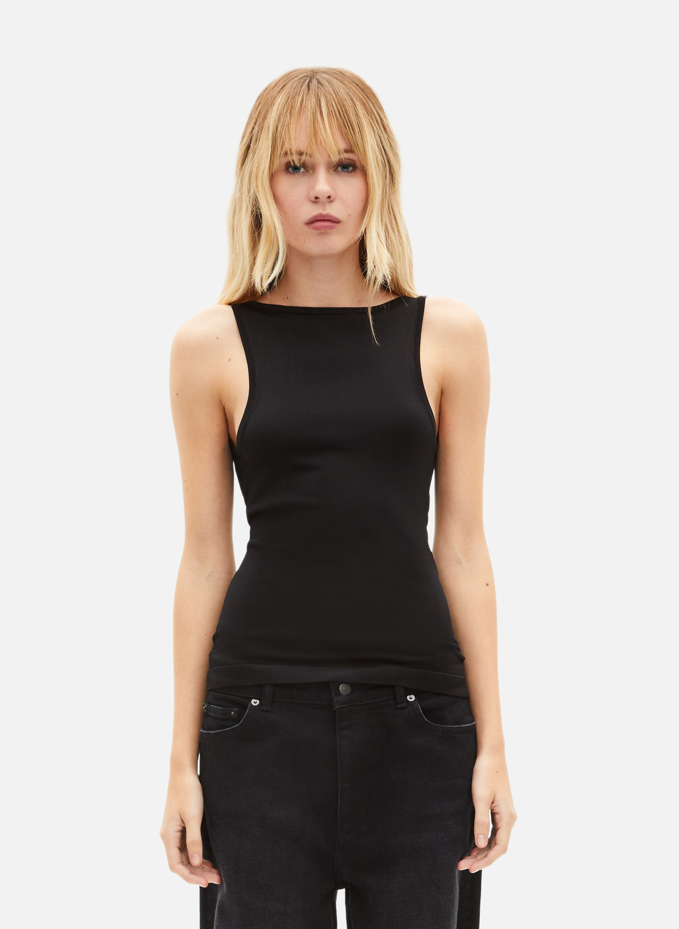 Top en maille avec chaînes THE KOOPLES Noir