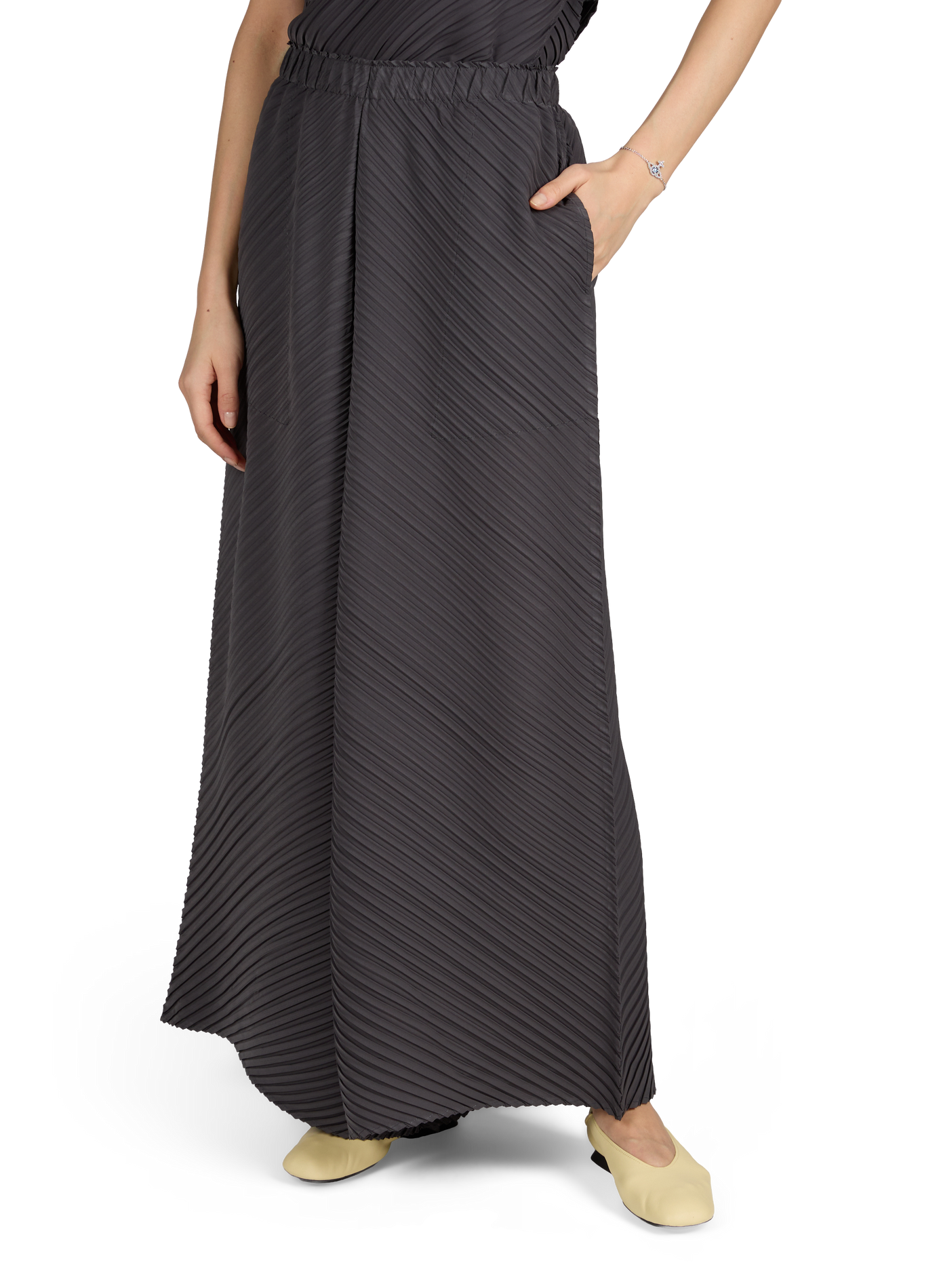 Pantalon large plissé  ADOLFO DOMINGUEZ Gris