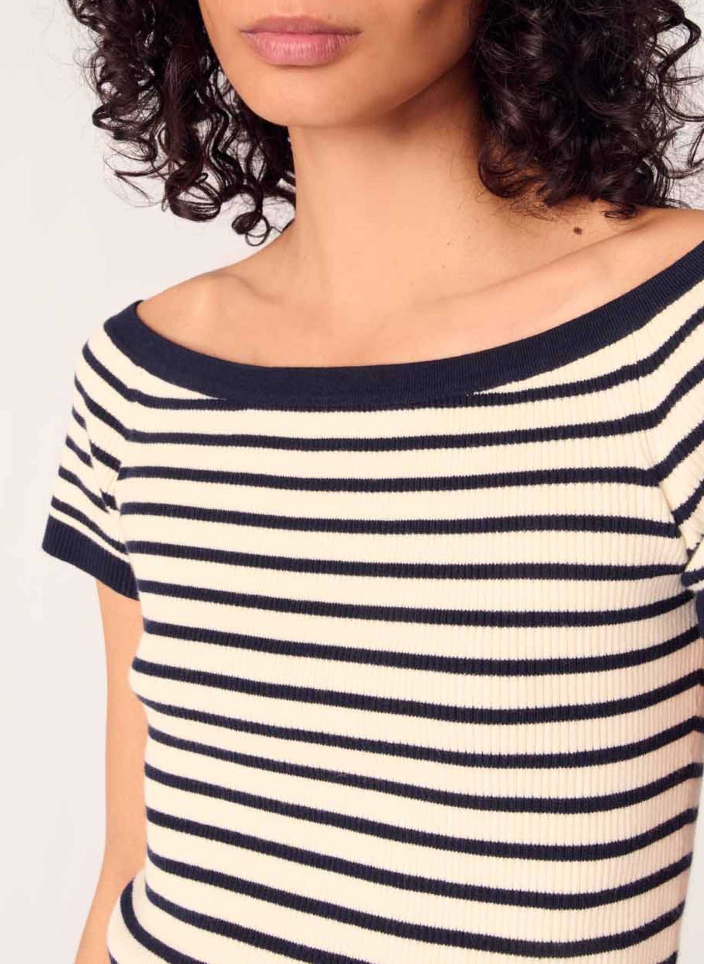 Top moulant col bateau MAJE Bleu