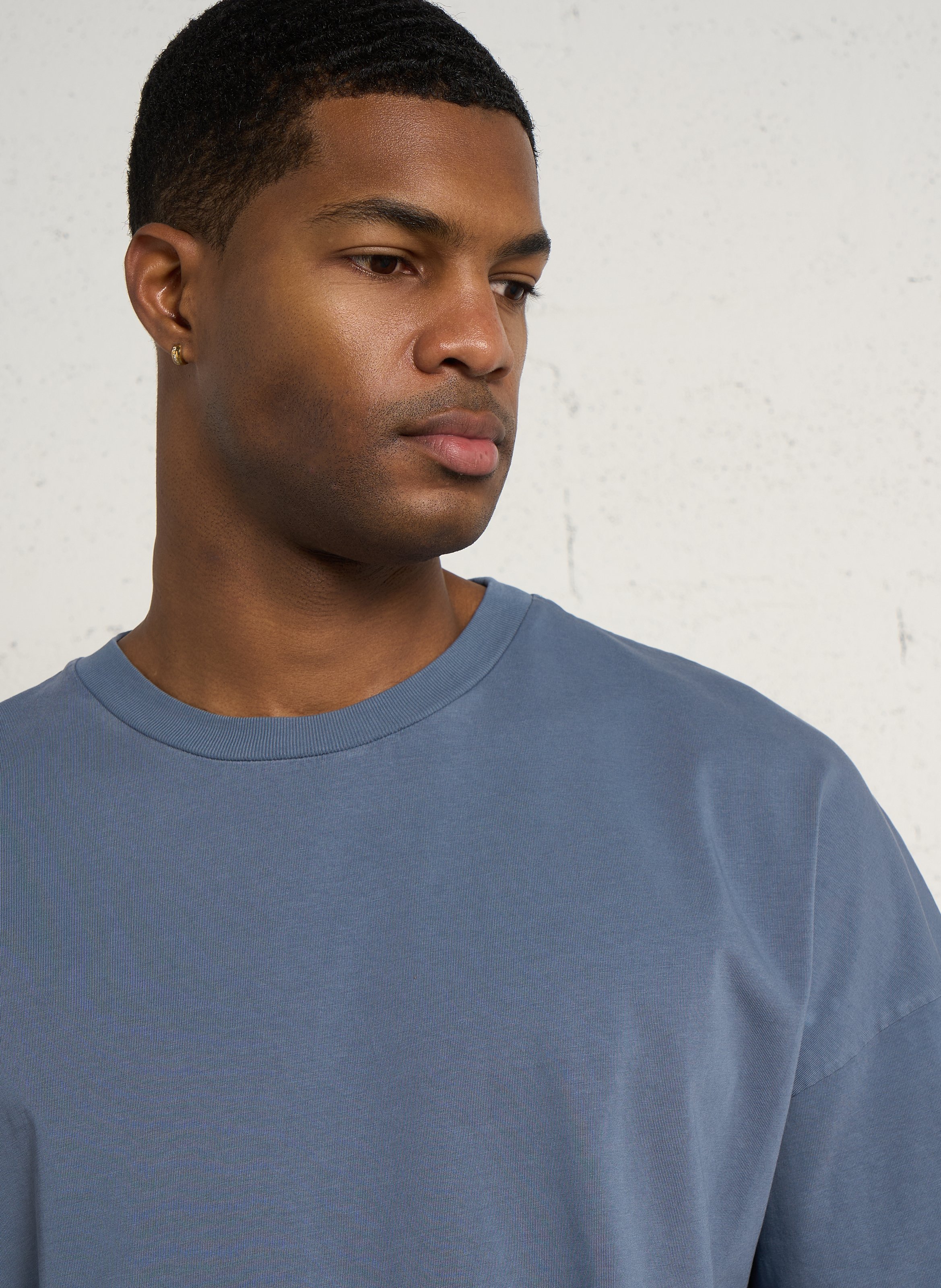 Tee-shirt regular-fit col rond en coton fizvalley AMERICAN VINTAGE Bleu