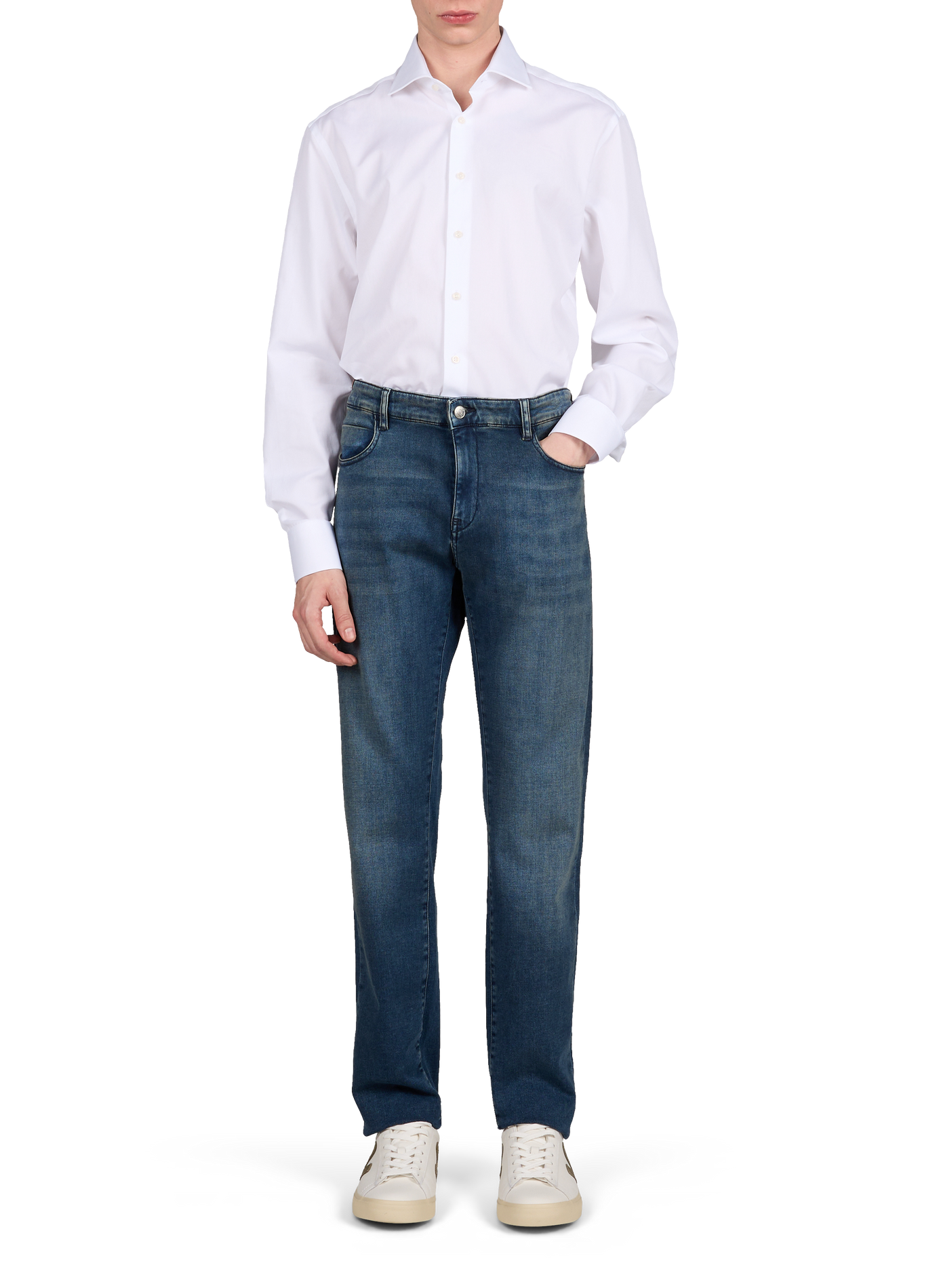 Five-pocket cotton blend jeans NOTIFY Blue