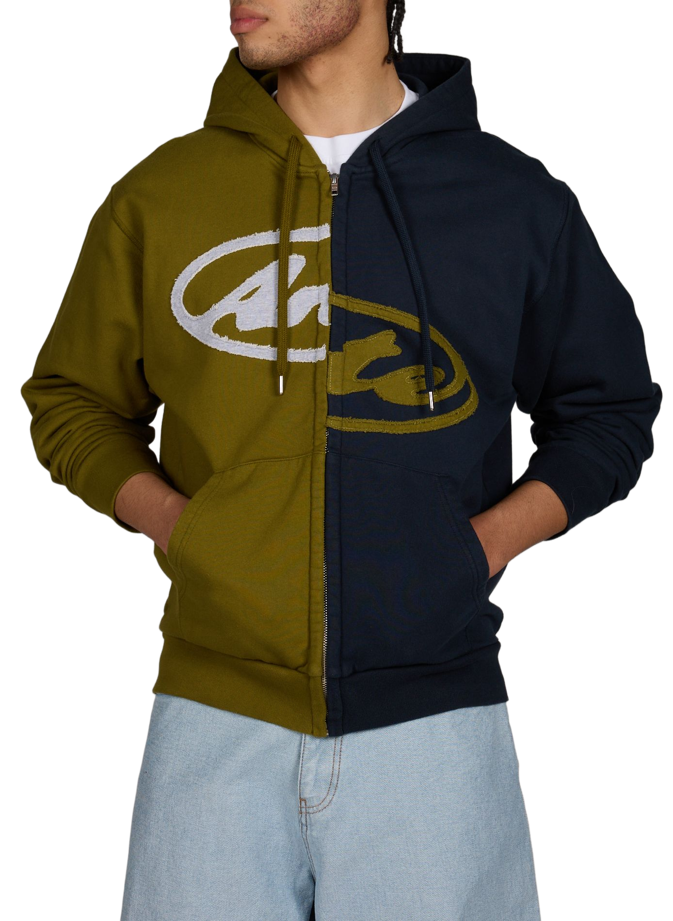 Sweat zippé à capuche en coton ARTE ANTWERP Bleu