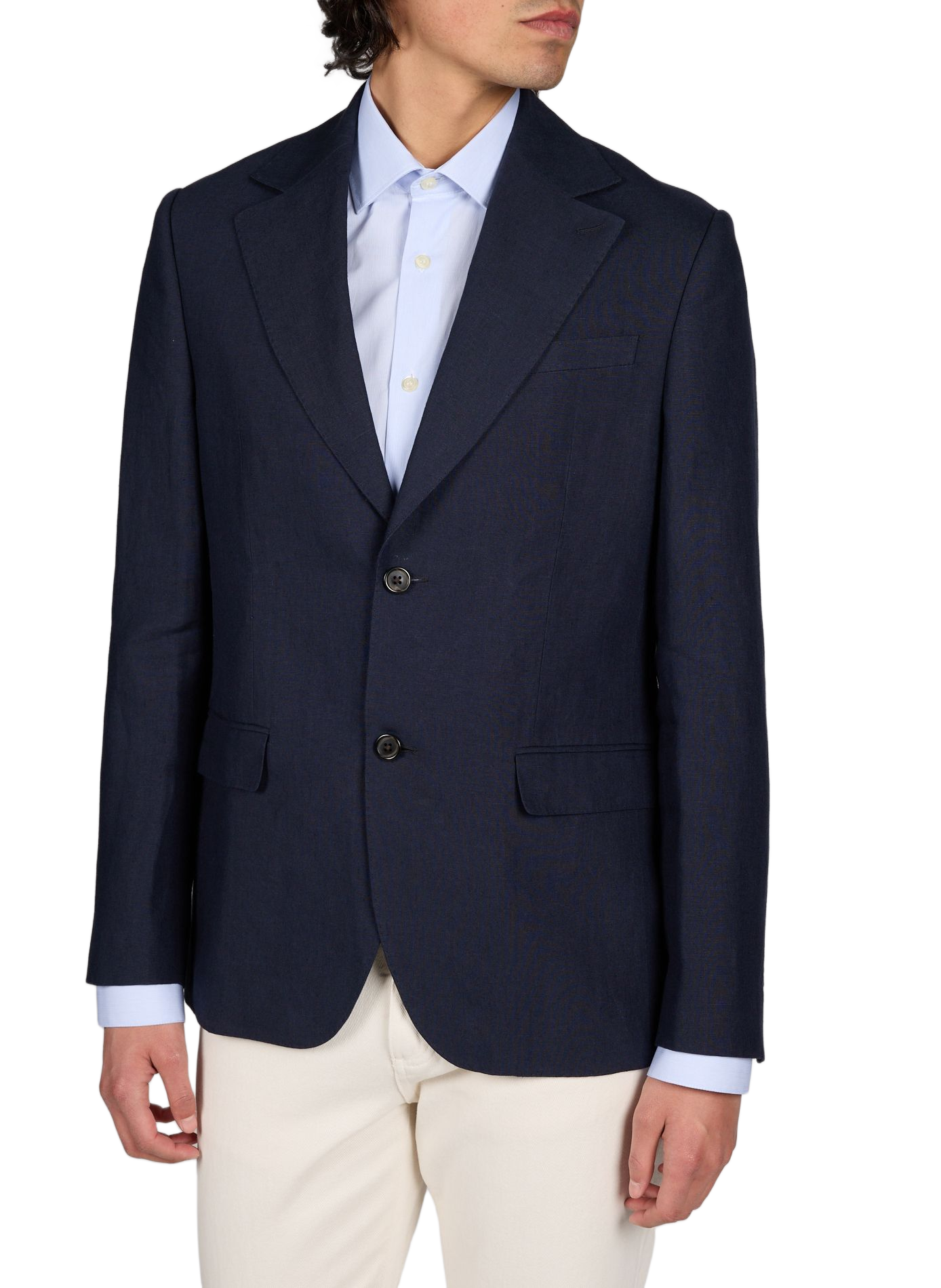 Freud straight linen blazer. LAFAURIE Blue