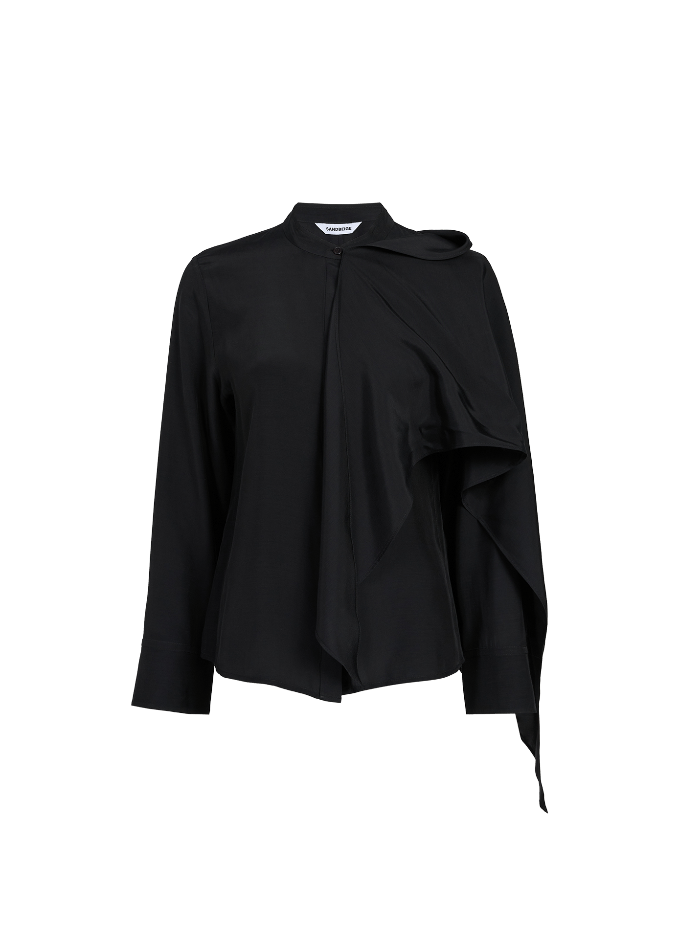 Blouse droite unie avec cape SANDBEIGE Noir