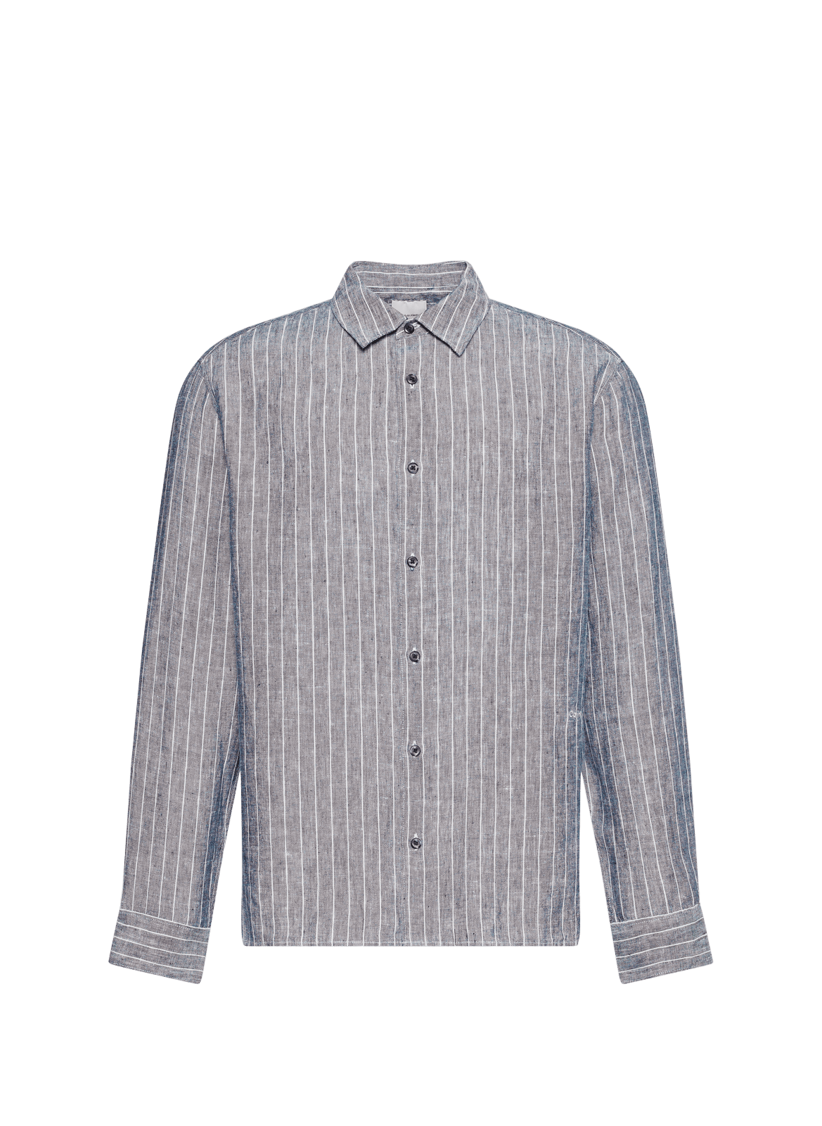 Chemise rayée droite en lin CALVIN KLEIN Bleu