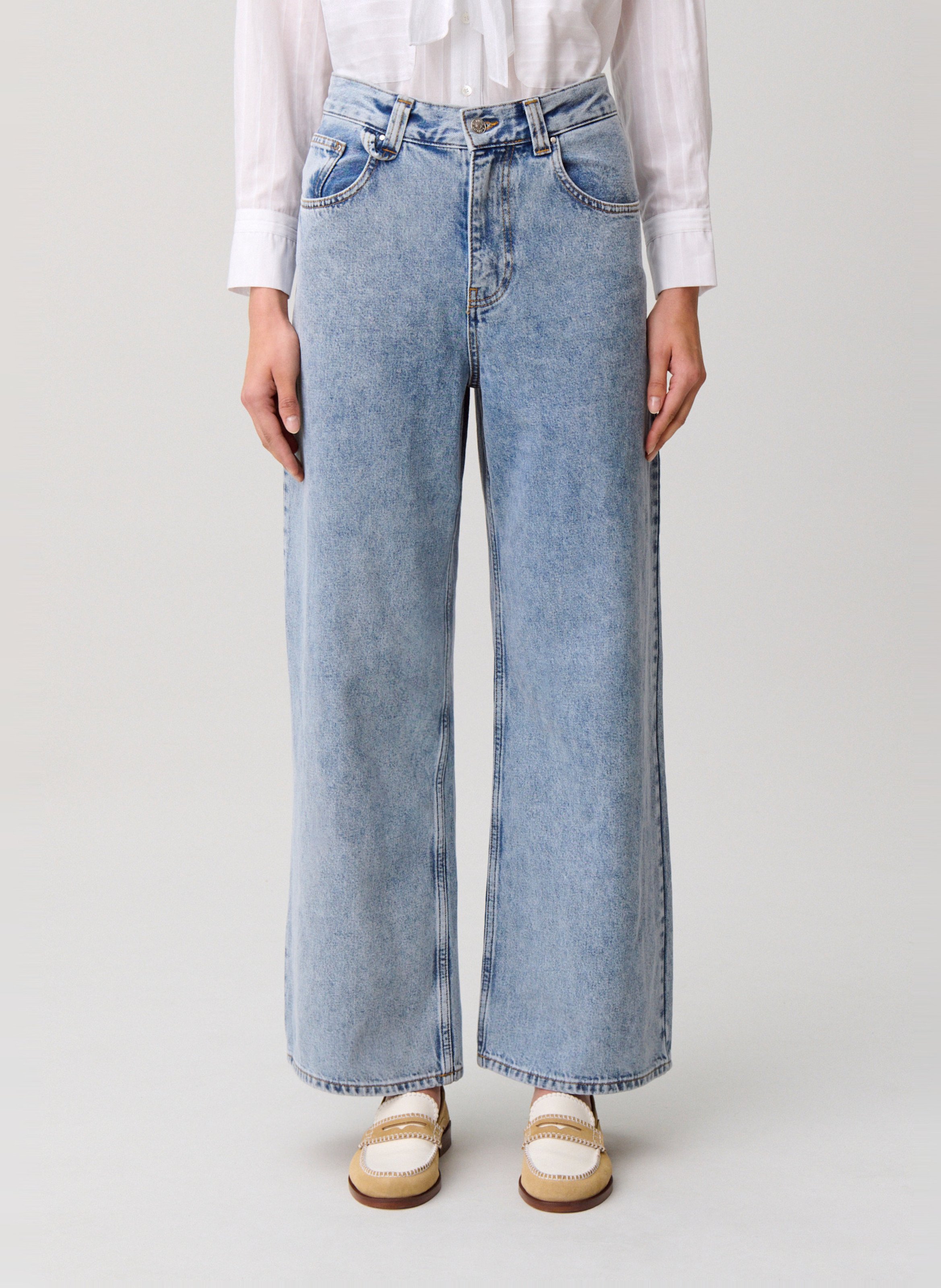 Jean droit en coton CLAUDIE PIERLOT Bleu