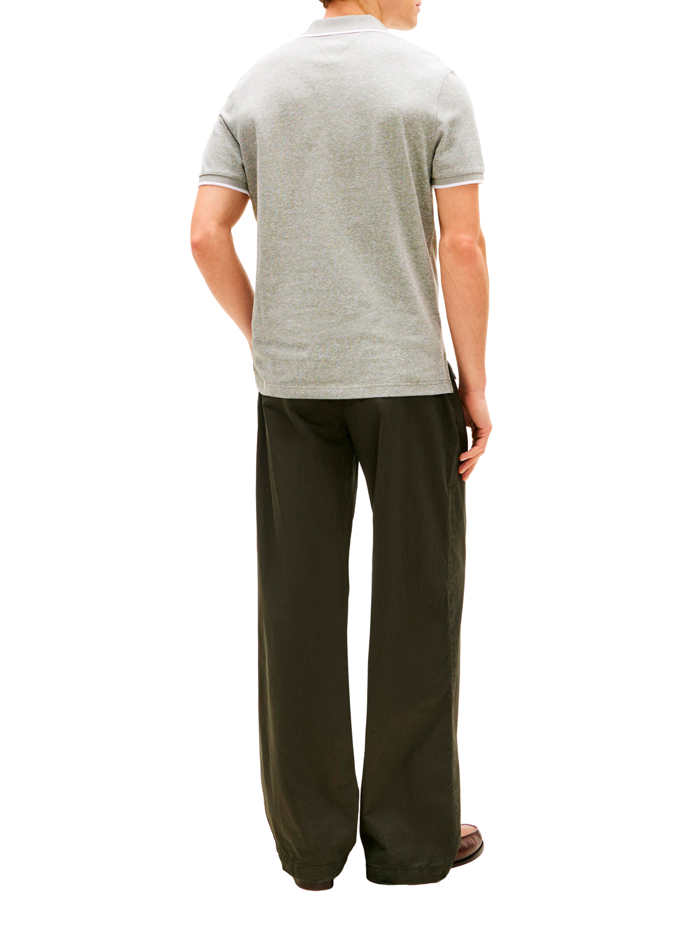 Polo en coton et lin TOMMY HILFIGER Vert